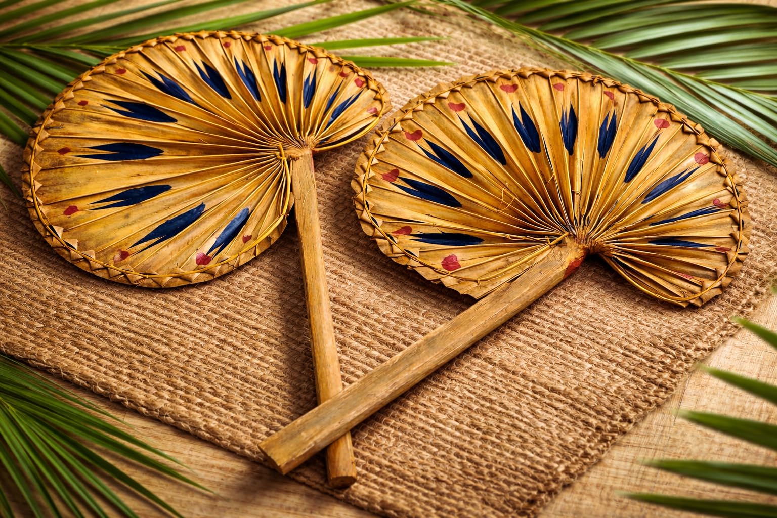 Bharatsastra Palm Leaf Fans - Traditional Cooling -2 Bharatsastra Palm Leaf Fans - Traditional Cooling -2