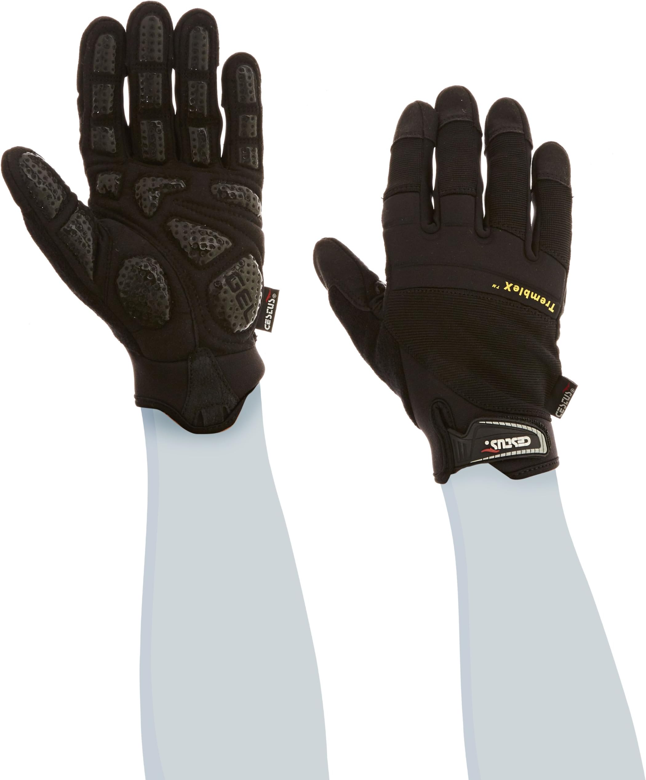 Cestus Vibration Series TrembleX Neoprene Polychloroprene Anti-Vibration Glove, Work, Large, Black (Pack of 1 Pair)