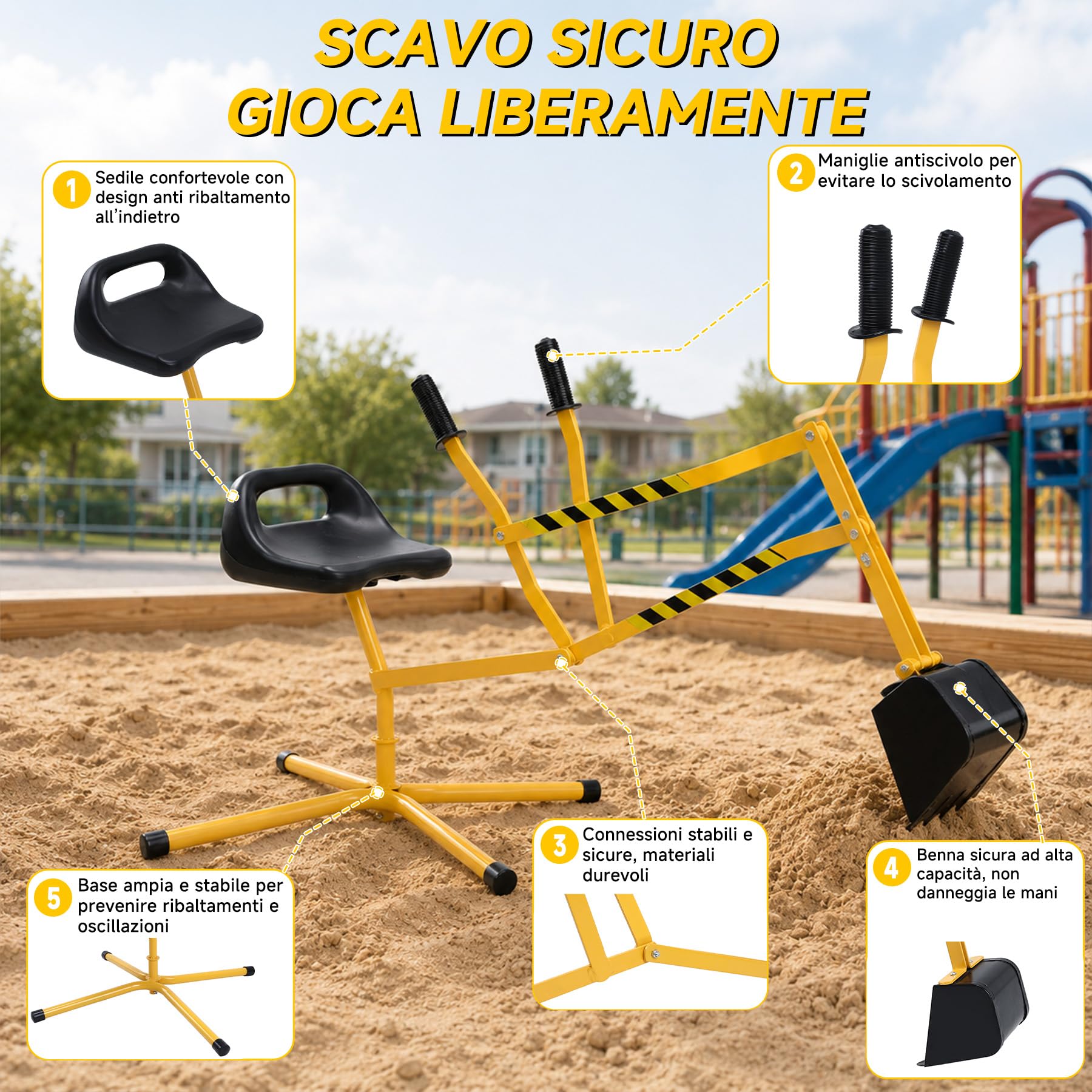 Oryxearth Giocattolo per bambini Monster Digger a partire dai 18 mesi, per spiaggia, sandbox, campo da gioco, coordinamento occhio-mano, abilità cognitive e motorie, facile per piccole mani
