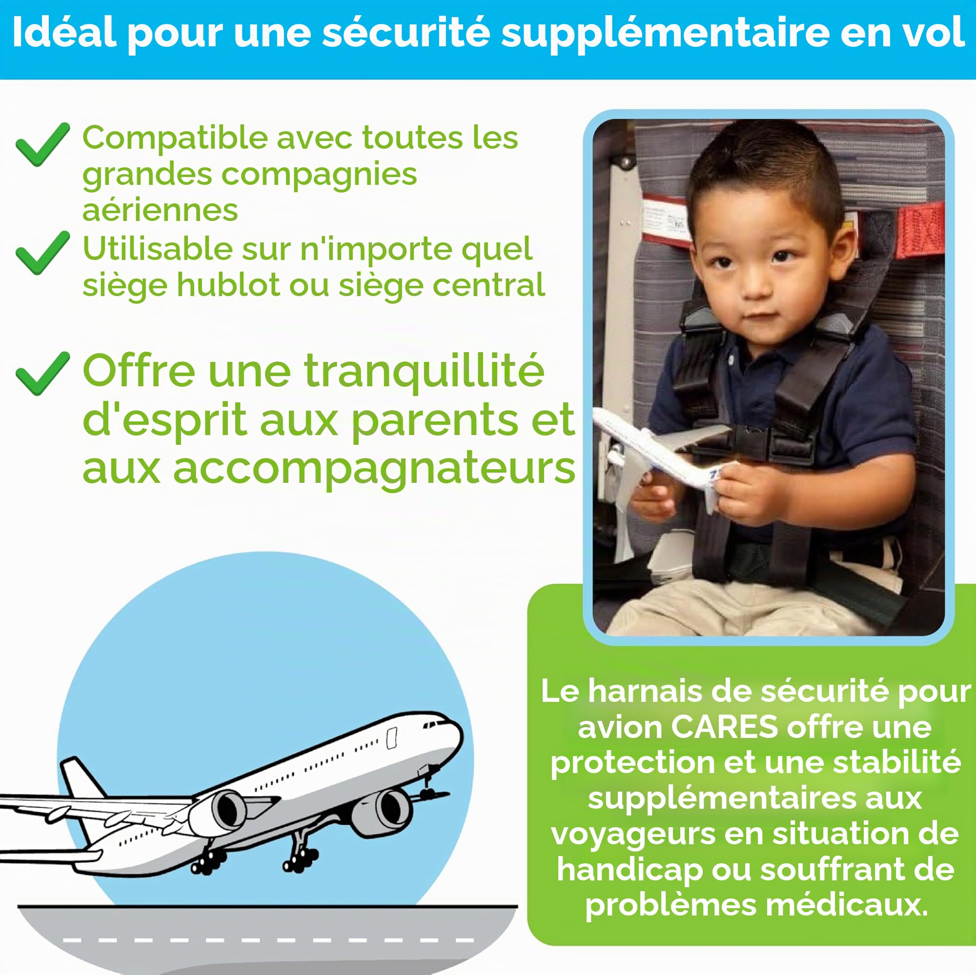 Ceinture pour enfant avion Cares