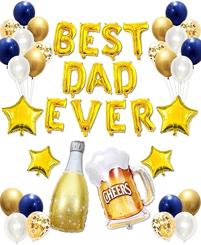 Miniatura 7 de Juego de 47 globos para decoración del Día del Padre para fiestas, paquete de pancartas del día del padre, suministros de fiesta para el día del