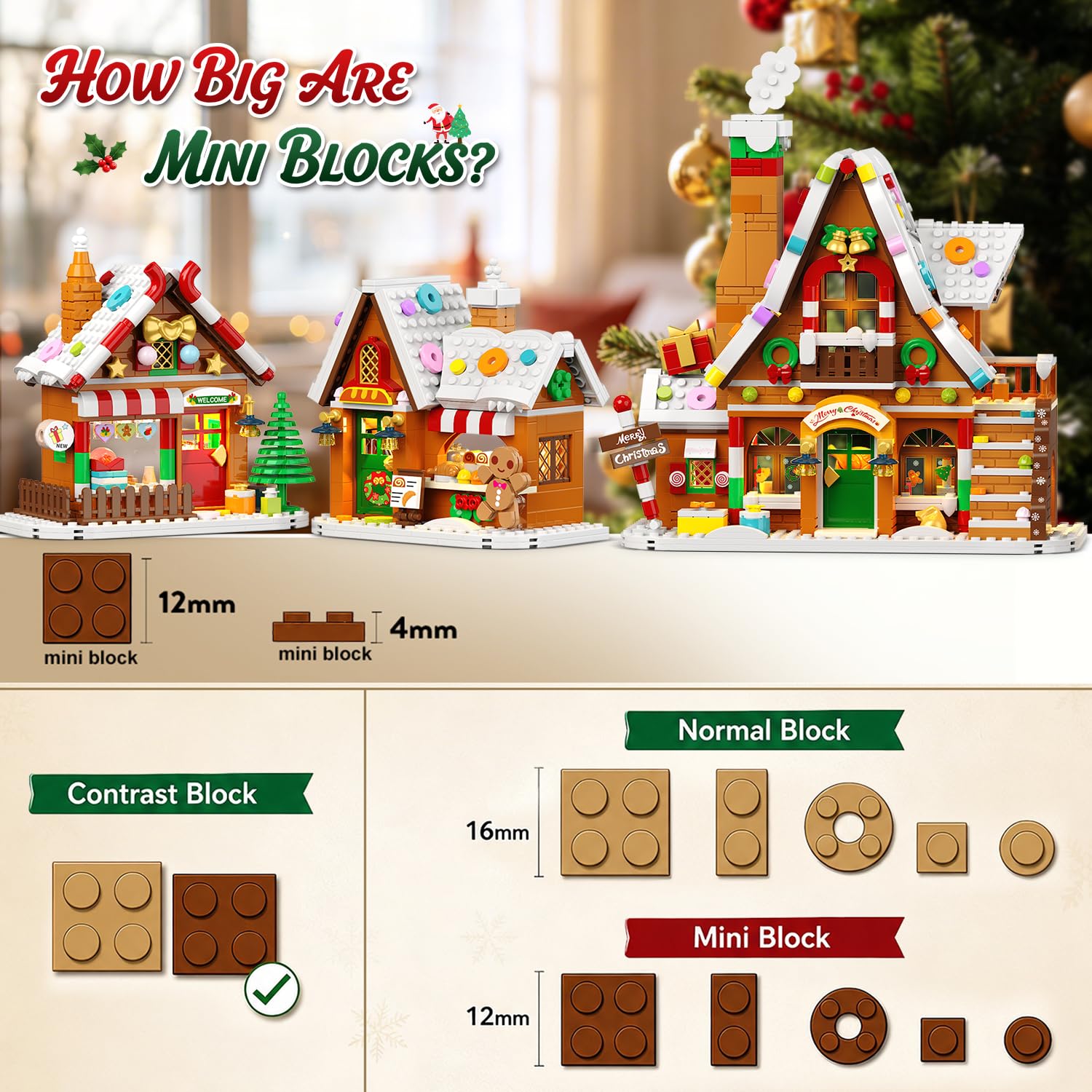 INSOON Adventskalender 2026 Lebkuchenhaus Mini-Klemmbaustein-Set mit Licht