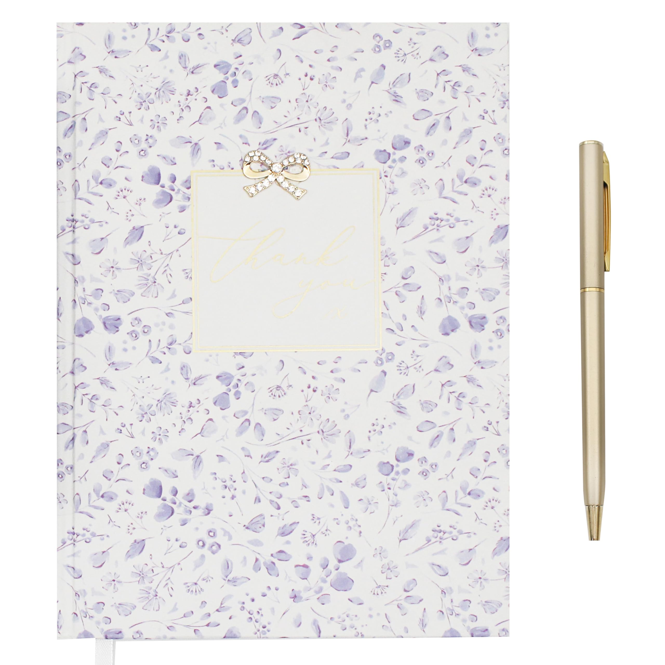 Lesser & Pavey Thank You Notebook Madelaine by Hearts Design for Home, Office & Travel | Compact Note Book for Daily Use | Elegant Notebook Stationery Gift for Professionals & Students