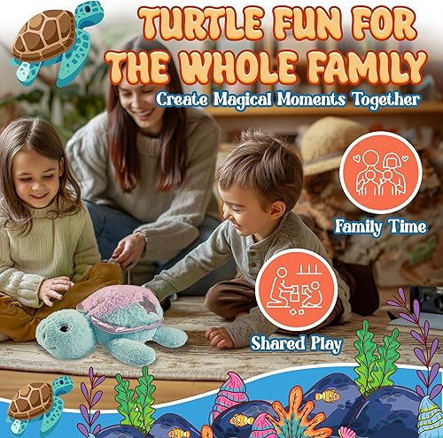 Miniatura 4 de Forest & Twelfth Animal de peluche de tortuga teñido anudado, animales marinos de 9 pulgadas, juguetes para niños, ideal para juegos de simulación,