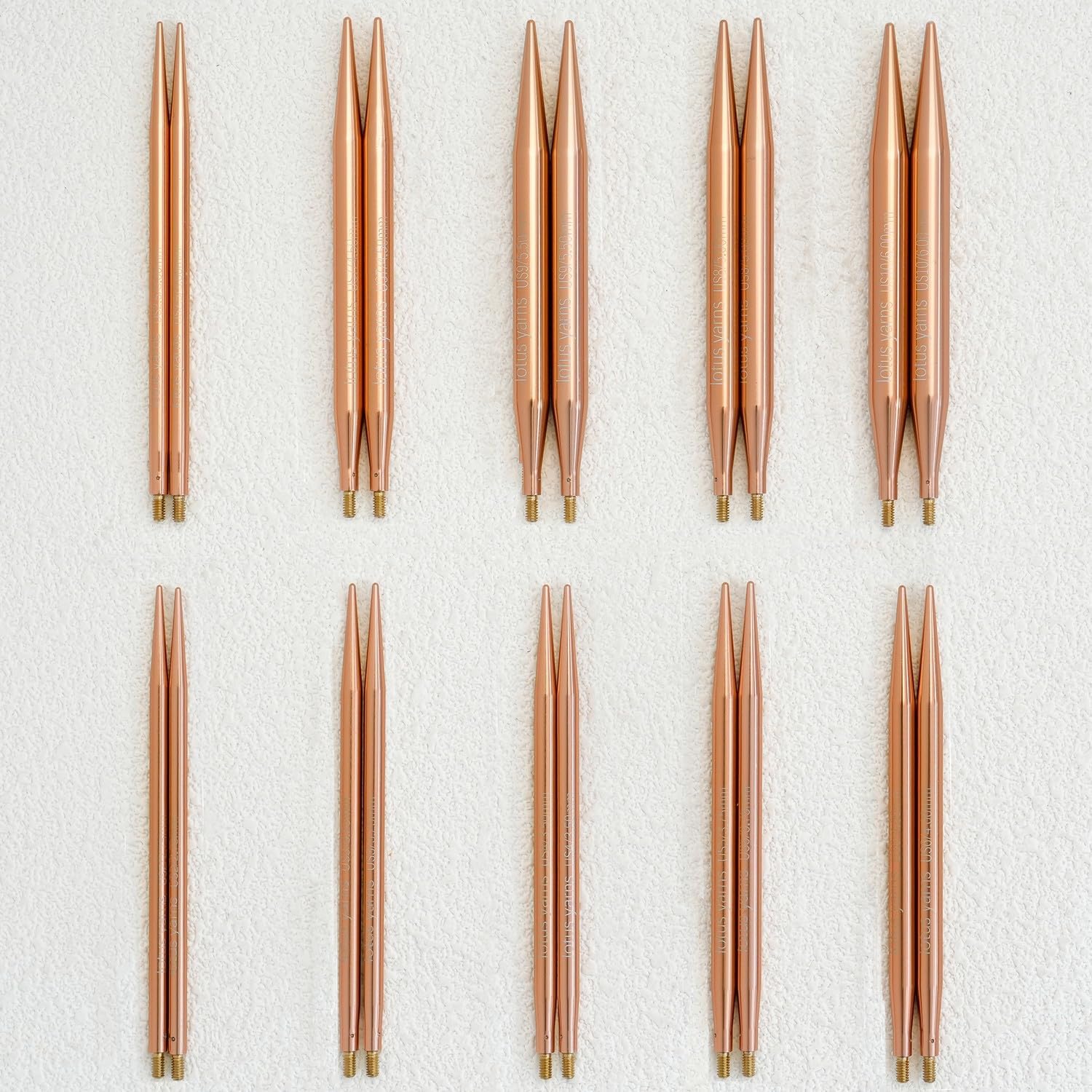 Lotus Yarns ALPS Interchangeable Knitting Needles Tips, Lightweight Aluminum Needle Tips, Smooth Rose Gold Finish for Circular Knitting Projects (5in, 3.00mm (US 2.5))