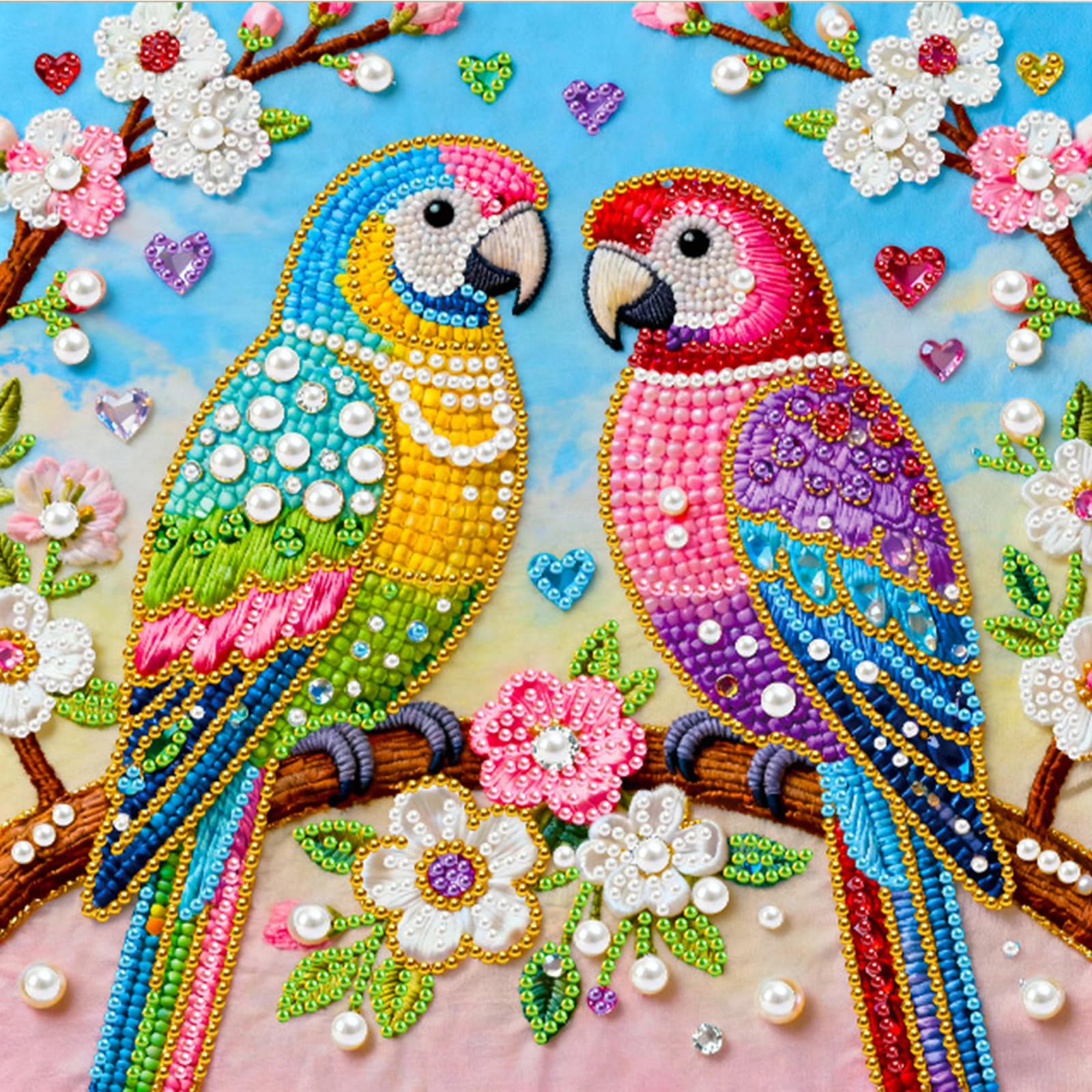5D Pearl Painting Kits for Adults, DIY Pearl Gem Art Diamond Painting Kits for Beginners, Creativity DIY Pearls Dot Paintings, Home Decor Diamond Dots Paintings Picture Arts Craft 25x25cm-ZZH214