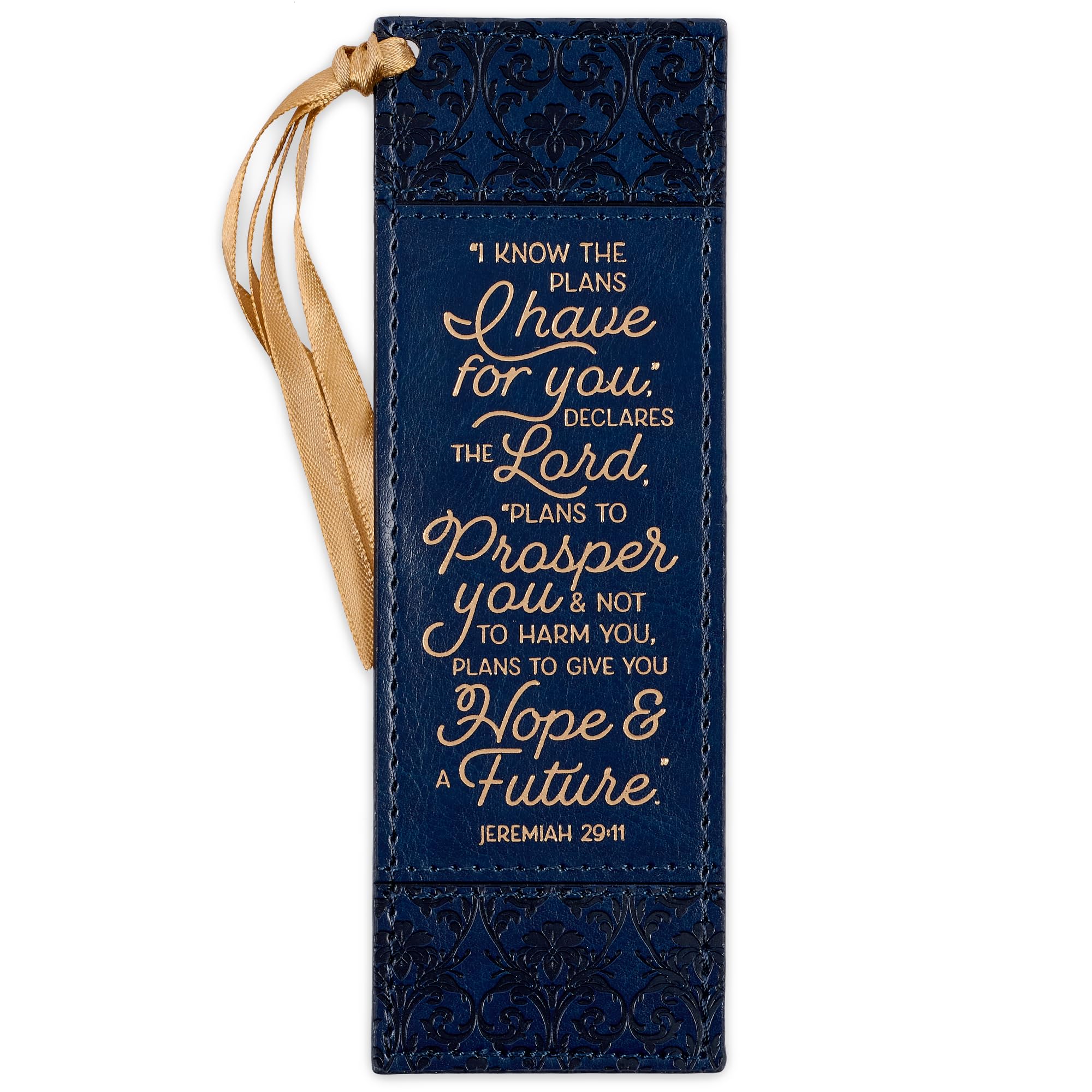Christian Art Gifts Faux Leather Bookmark for Women: I Know the Plans
