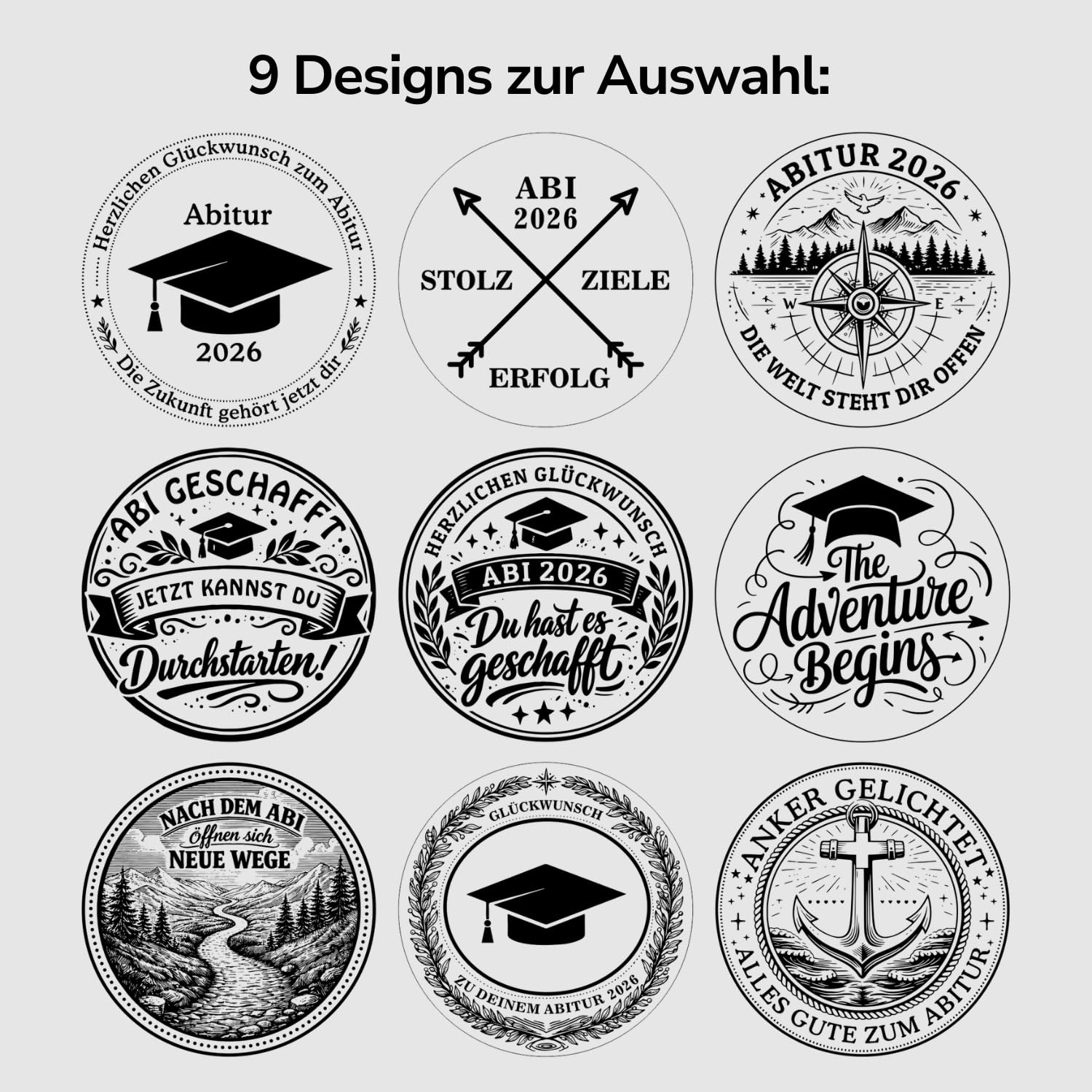 Personalisierter Messing Kompass zum Abitur – 9 Designs zur Auswahl – Wunschgravur auf Innenseite – In Poliert oder Vintage-Optik Schulabschluss Abi 2026