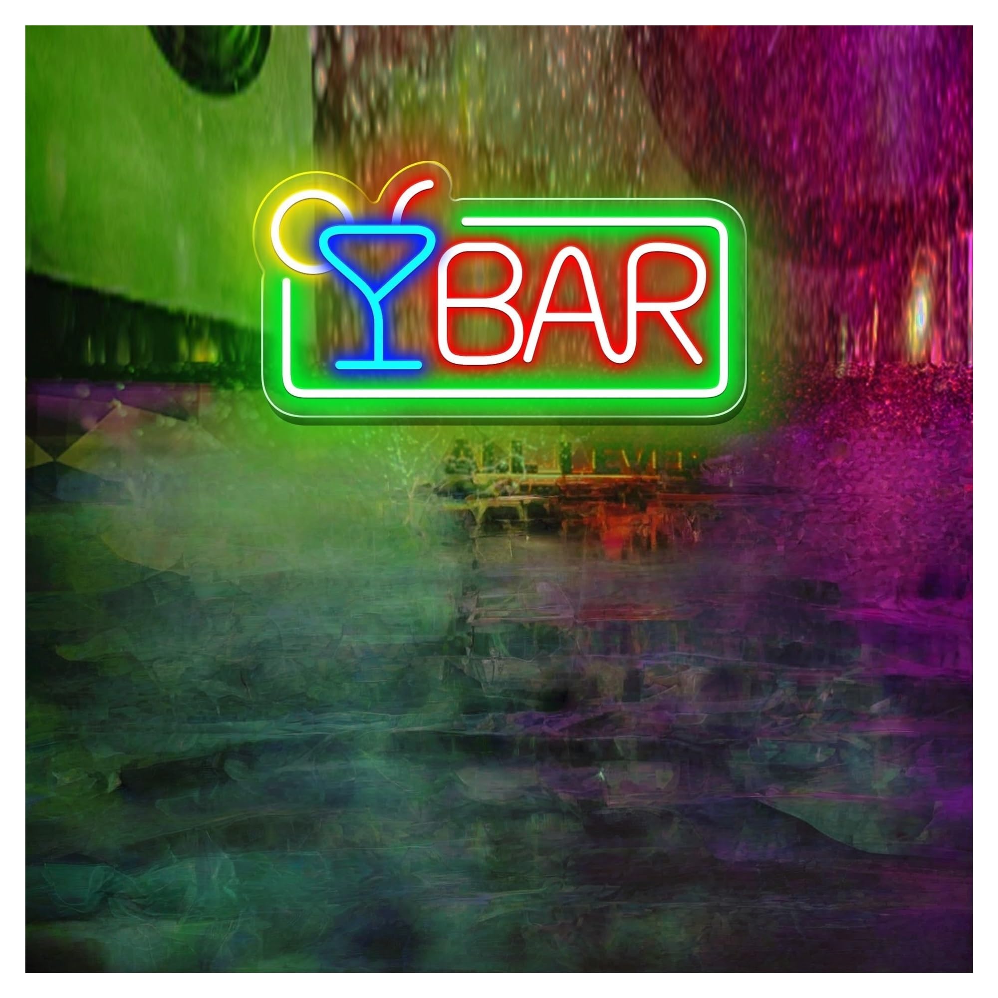 RONGCH Hanging Art Signs Bar Open Neon Sign,Suitable for Club Bistro Party Wall Decor with Dimmable 40cm(A)