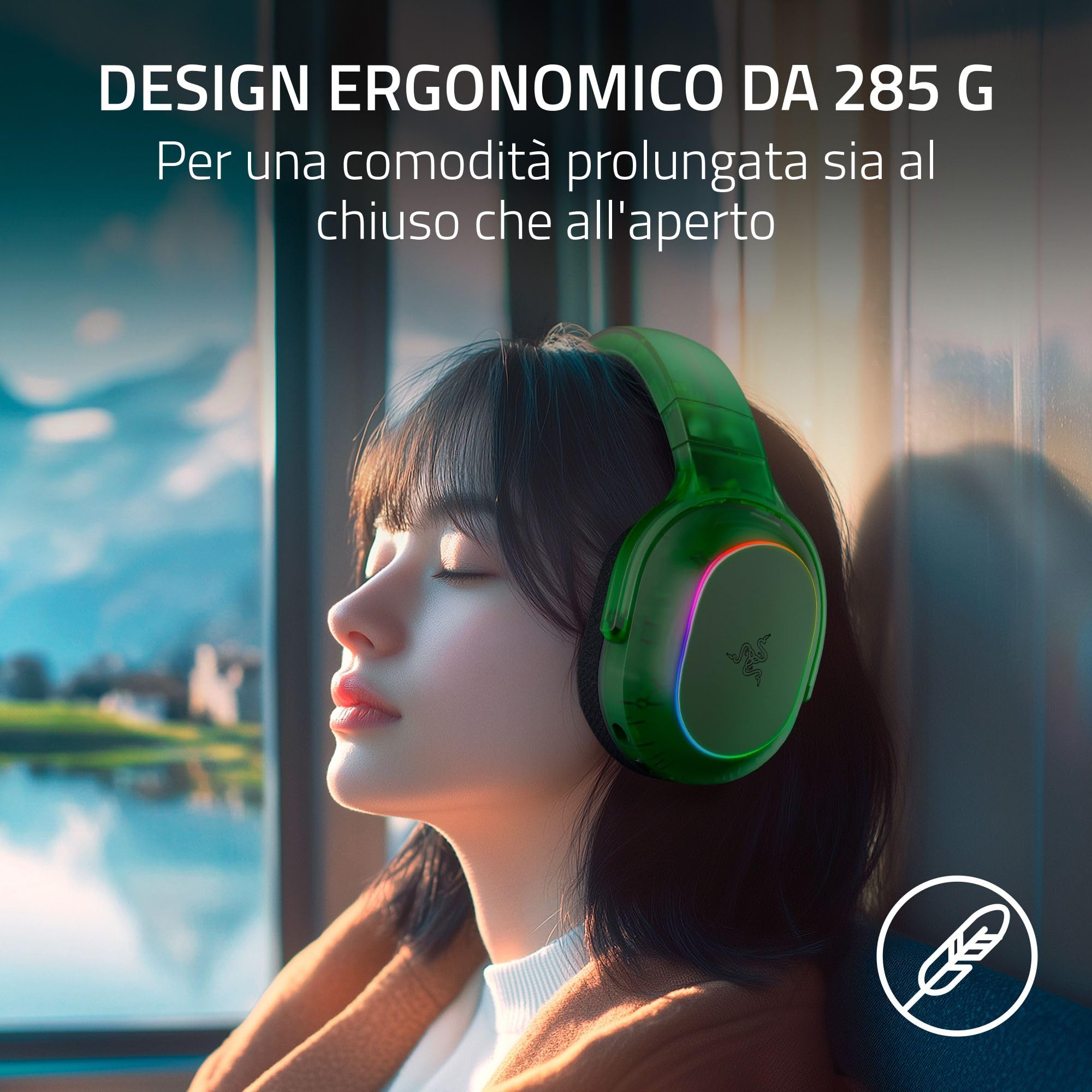 Razer Barracuda X Phantom Green Edition - Cuffie da gioco wireless multipiattaforma (285 g, driver TriForce da 40 mm, Dual Wireless HyperSpeed e Bluetooth) Phantom Green