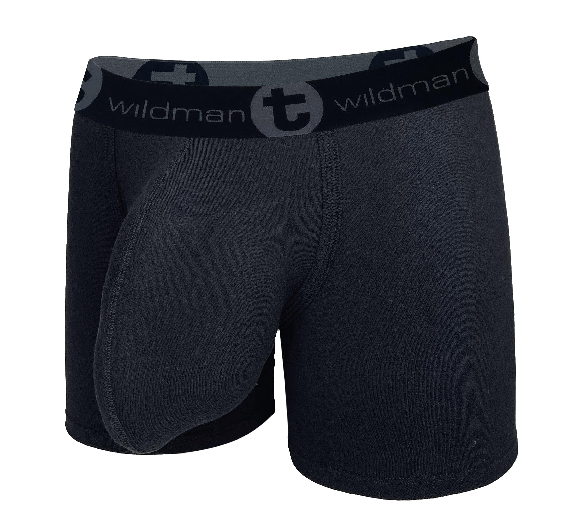 Wildmant Cotton Monster Cock 5" Inseam Boxer Brief Black