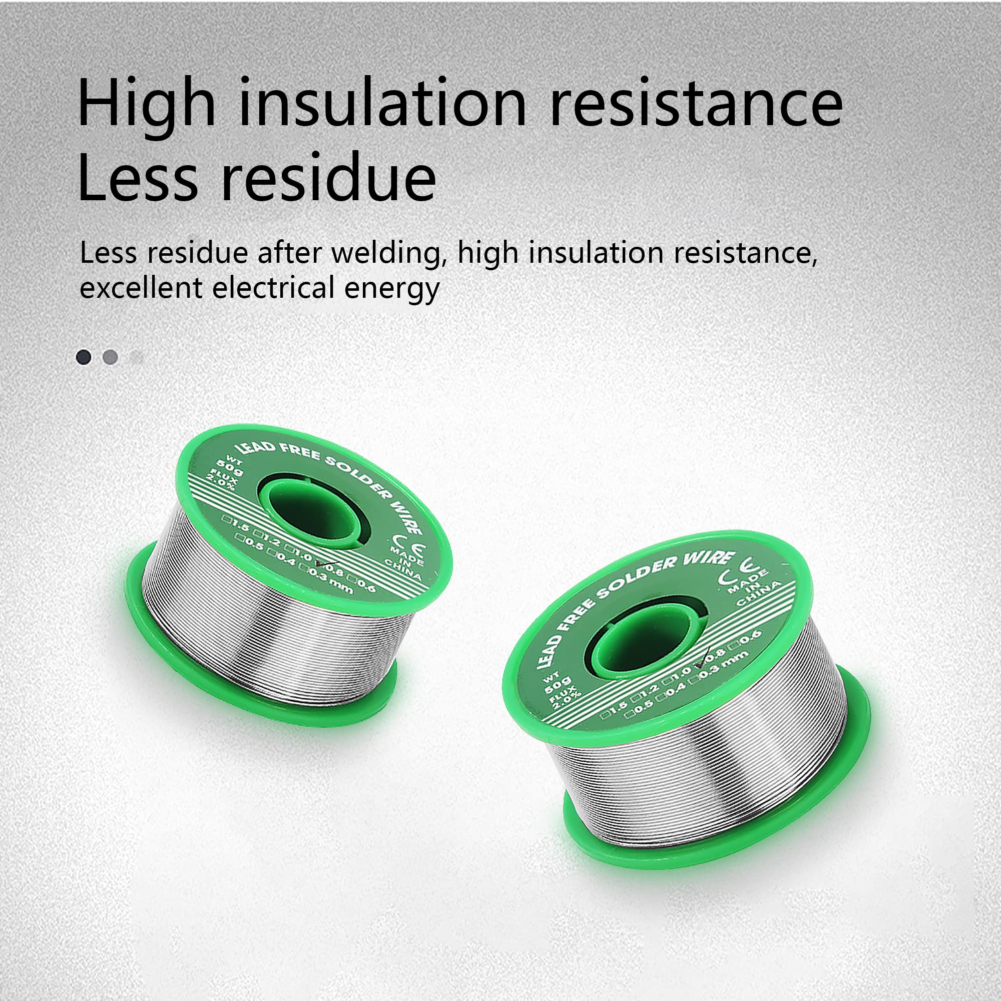2-Pack Low-Melt Rosin Core Solder Wire – Tin-Lead Alloy For Electrical Soldering, 0.8-2.0mm Diameter