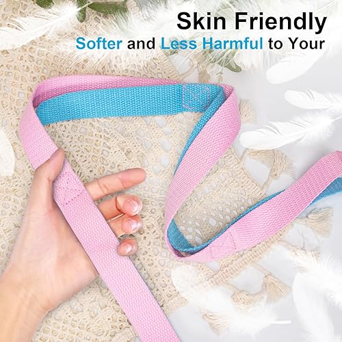 Miniatura 4 de Yoga Strap for Stretching with 10 Loops Inelastic Soft Polyester Cotton Stretch Out Band for Exercise, Yoga, Pilates and Dance for Men and Women