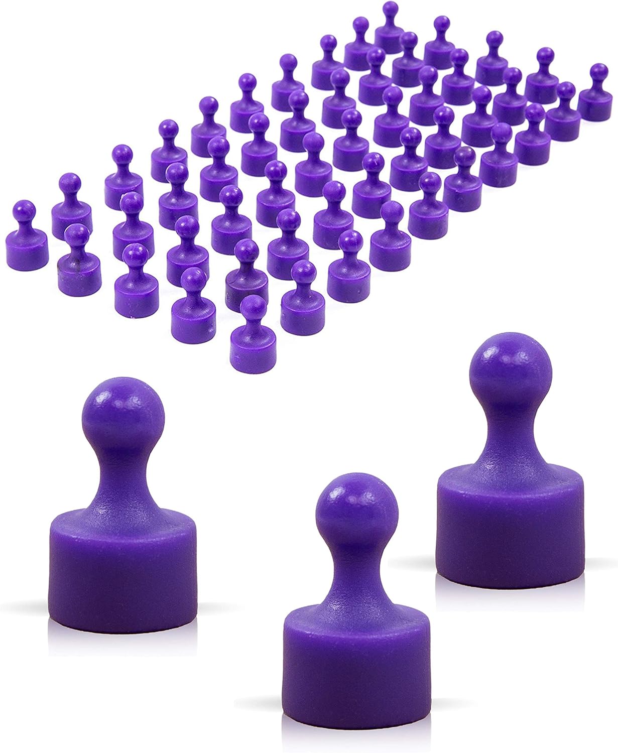 Full Colour Neodymium Pins/Push Pins for Whiteboard Fridge 50er Pack Purple BigaMart
