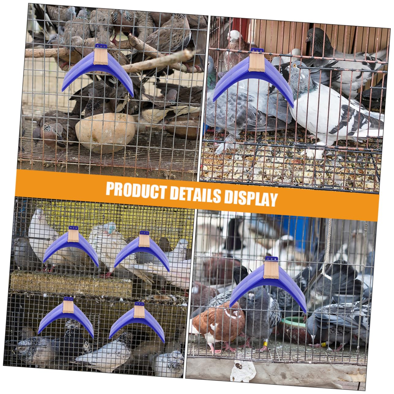 Support pour Oiseaux Perchoir Bleu Lot de 10 en Bois et PP