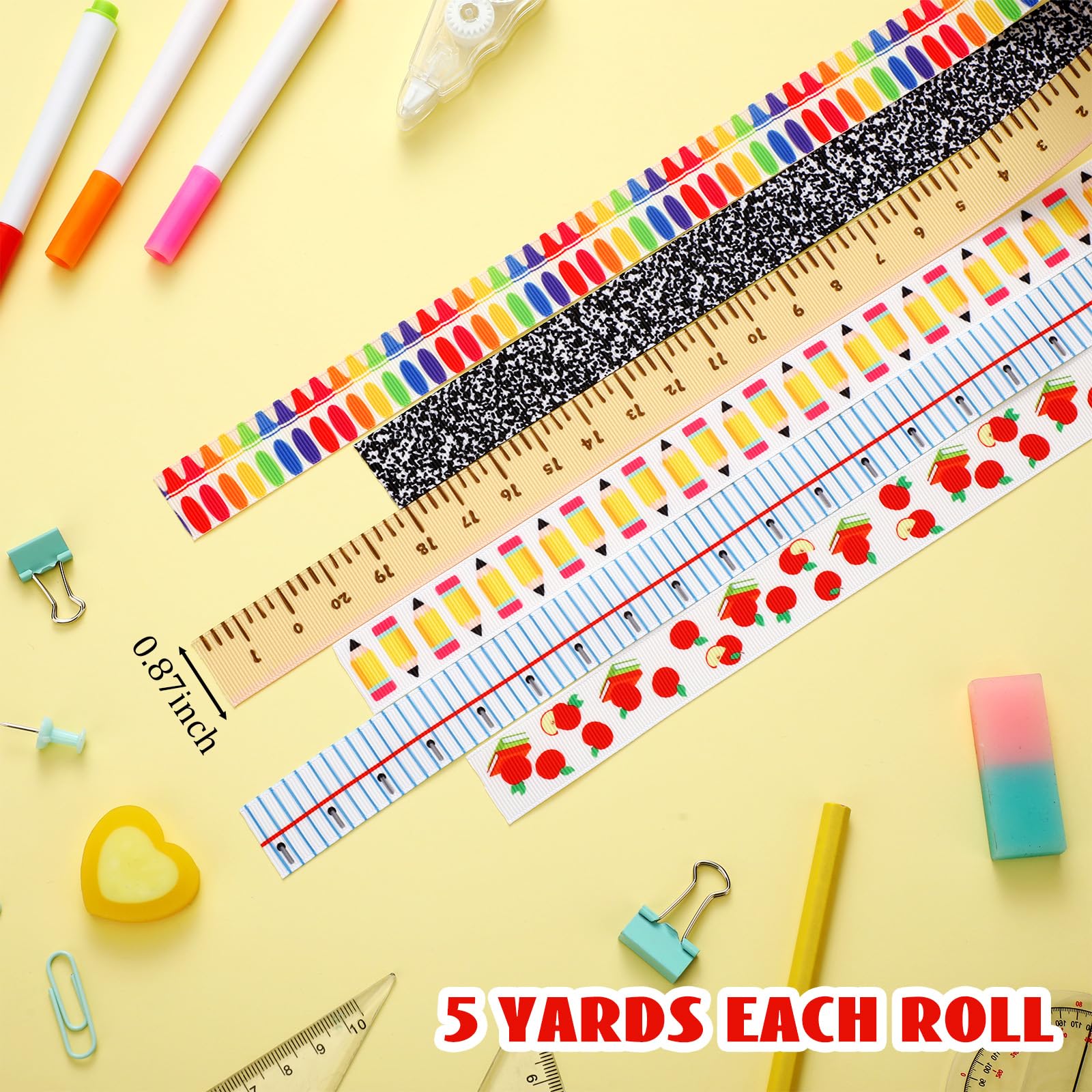 Uniform Ribbon Ruler Snapklik.com : 6 Pcs School Ribbons For Crafting 30 Yards Back To ...