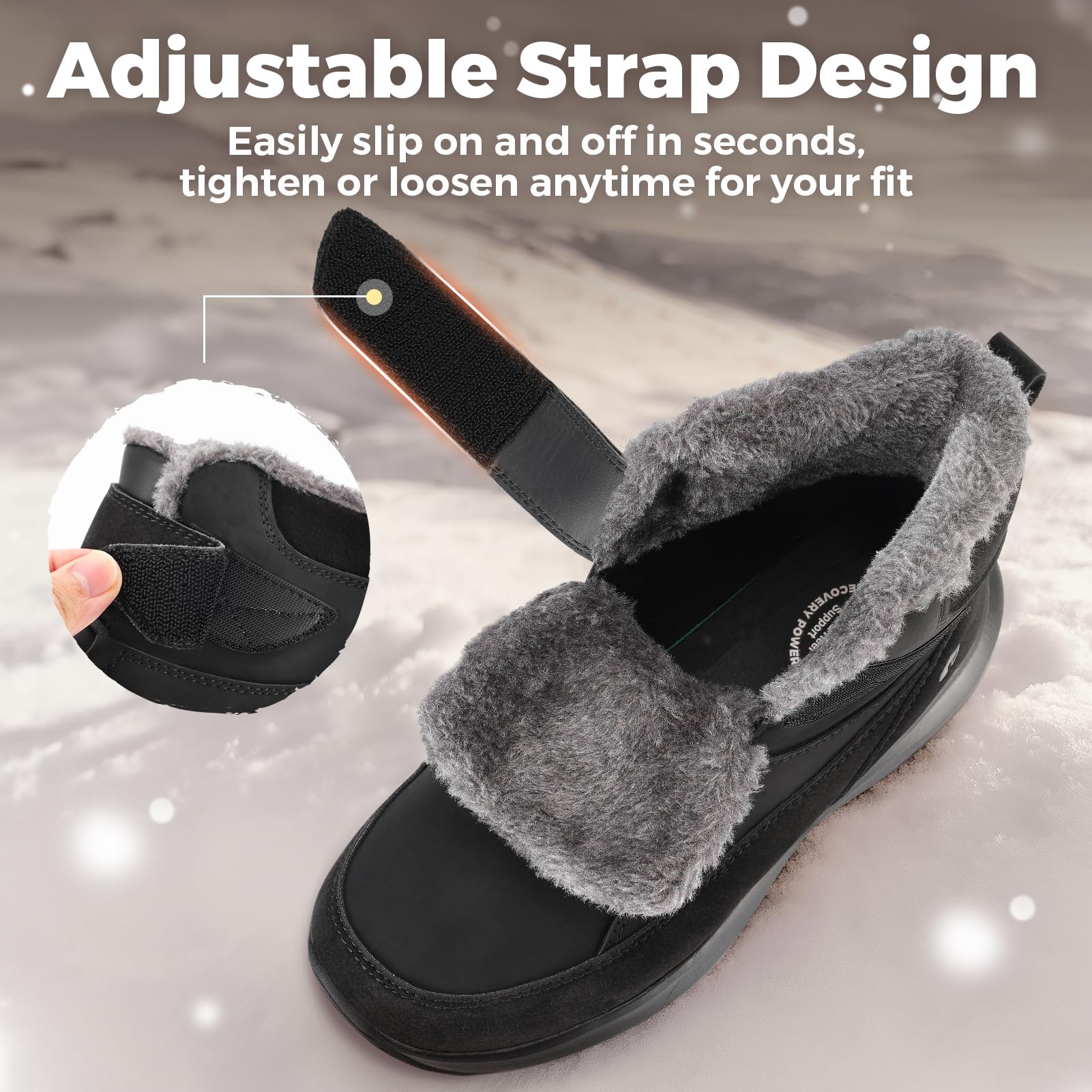 FitVille Botas de Invierno para Mujer Extra Anchas Zapatos de Nieve con Forro cálido Impermeables Botas con caña Corta Antideslizantes para Exteriores