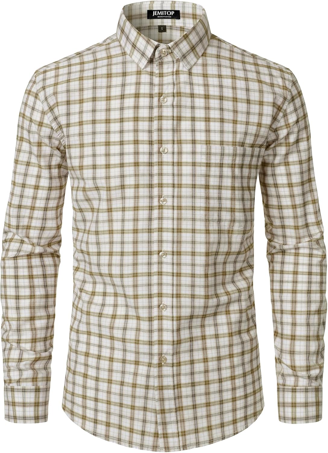 JEMITOP Men's Transitional Weather Slim Fit Long Sleeve Button Down Shirt Business Casual Dress Shirts with Pocket - Image 2