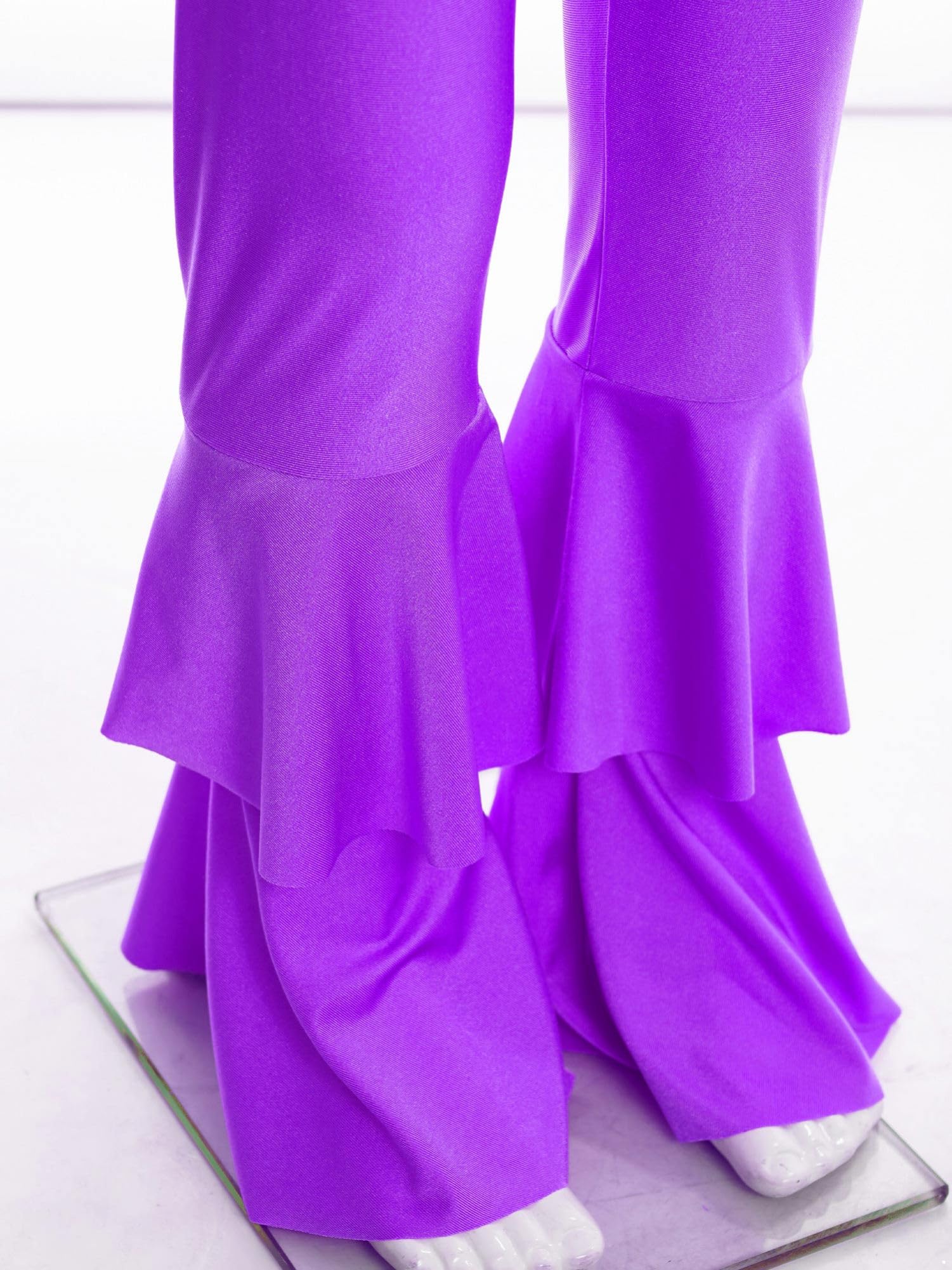 IEFIEL Mono de Danza Ballet para Niña Maillot de Gimnasia Rítmica Mono Lentejuelas con Media Cremallera y Pantalones Acampanados Disfraz de Baile 5-14 Años