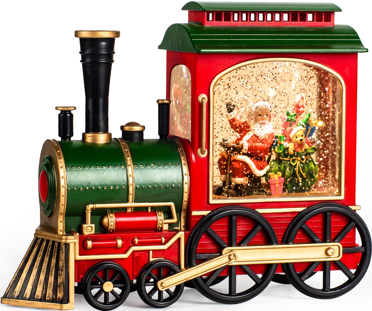 Buy Lighted Christmas Snow Globe Lantern, Santa in Musical Train