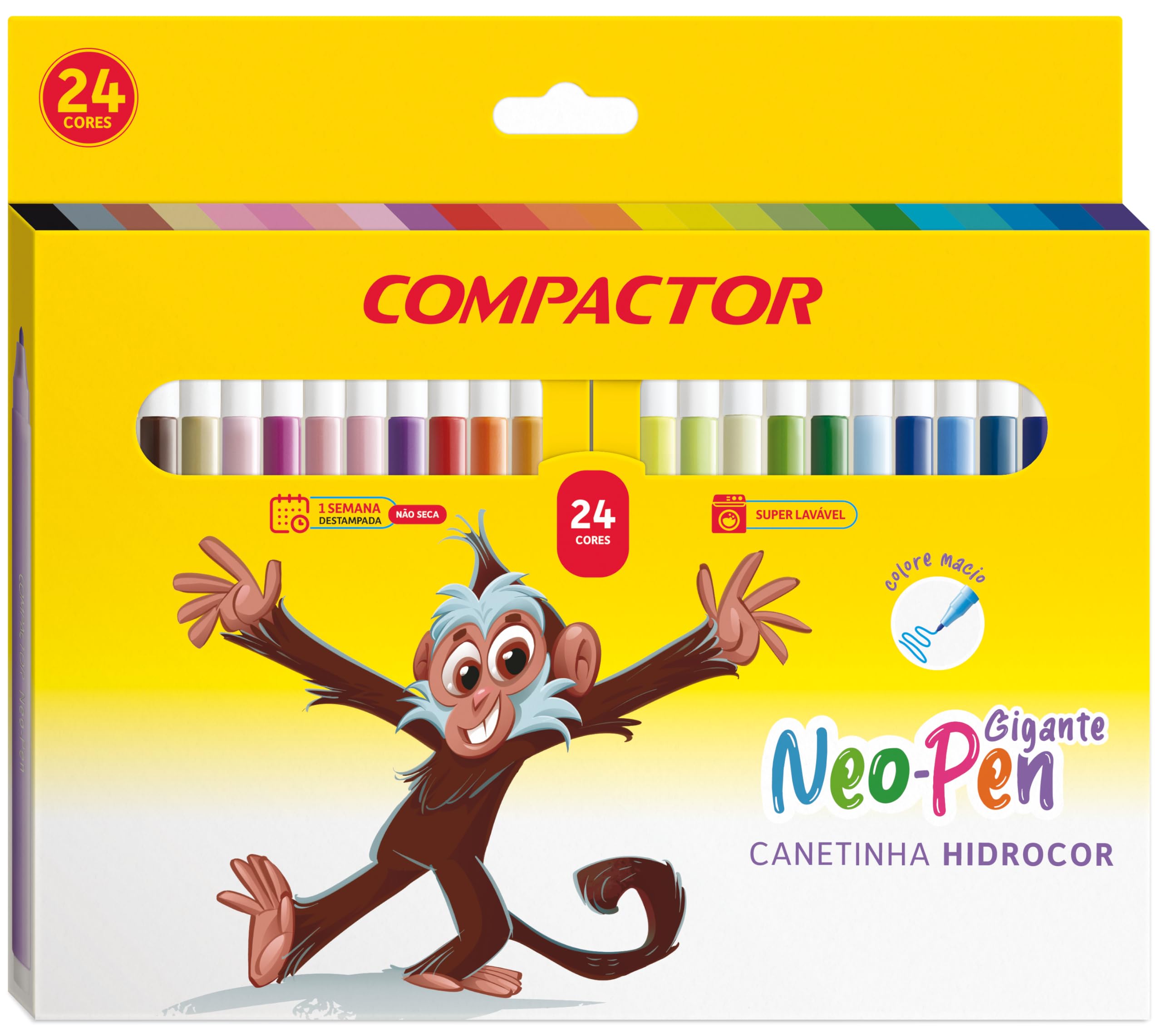 Caneta Hidrográfica Compactor 68000 Neo-Pen Gigante 24 cores