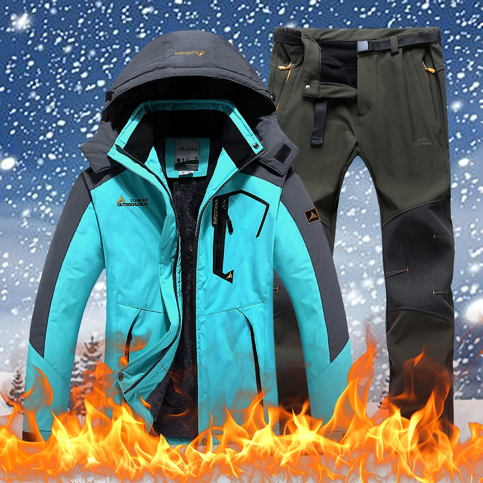 Herrenanzug Skibekleidung Winterjacke Hose Ausrüstung für Outdoor-Aktivitäten