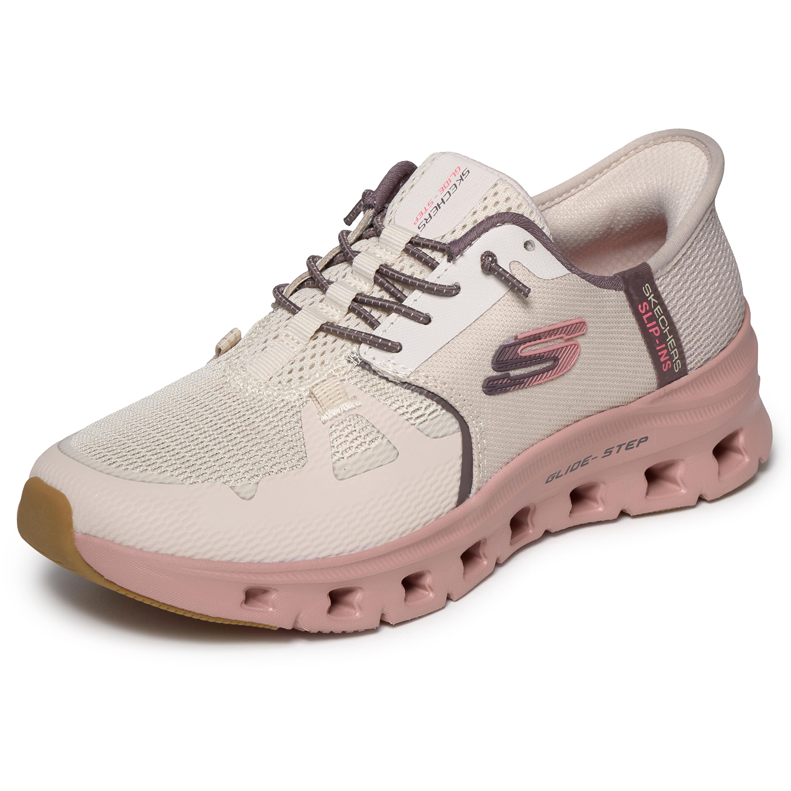 Skechers Mujer Slip-ins Glide-Step Pro Athletic Trainers Sneaker, Taupe/Multi Trim, 41 EU Ancho