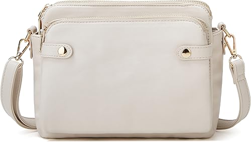 Miniatura 2 de Bolsos cruzados para mujer, bolso de hombro de tres capas, cuero vegano, múltiples compartimentos, bolsos, carteras, bolso de mano Hobo Clutch 2024