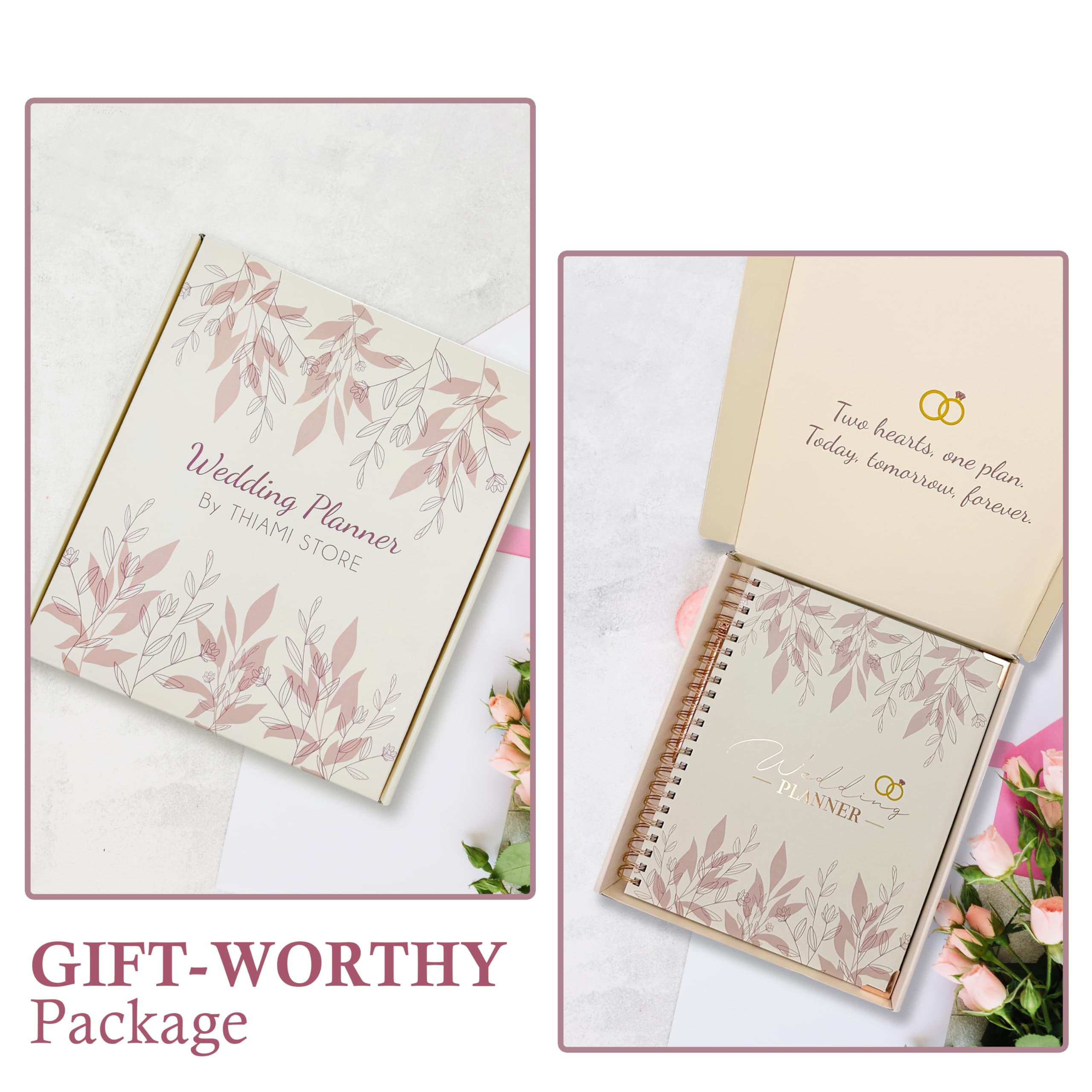 Hochzeitsplaner für Braut - Hochzeitsplanungsbuch und Organizer, Verlobungsgeschenke für Paare, The Knot Wedding Book Planner, Wedding Binder with Dog Bandana, Wedding Journal Notebook