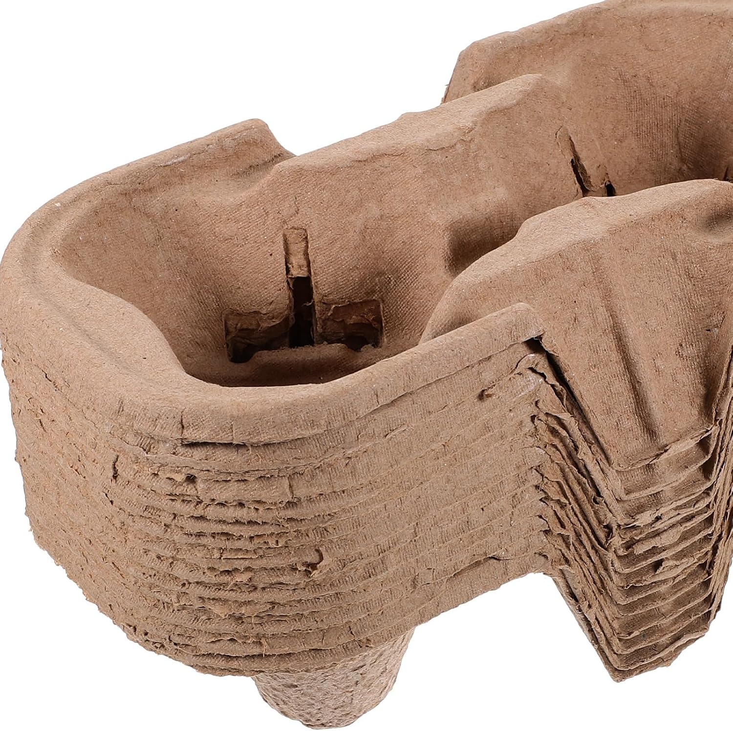 HEALLILY 50pcs Pulp Coaster Drink Carrier Tray Cup Holders for Coffee Mug Holders Takeout Cup Trays Reliable Design