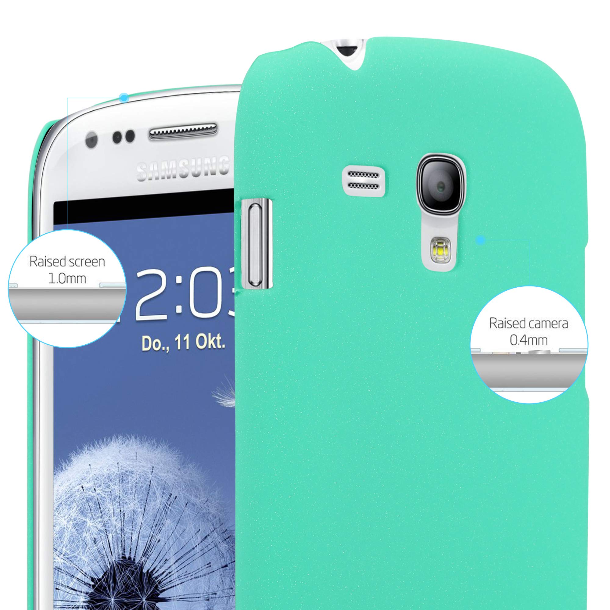 cadorabo Case works with Samsung Galaxy S3 MINI in FROSTY GREEN - Shockproof and Scratch Resistent Plastic Hard Cover - Ultra Slim Protective Shell Bumper Back Skin