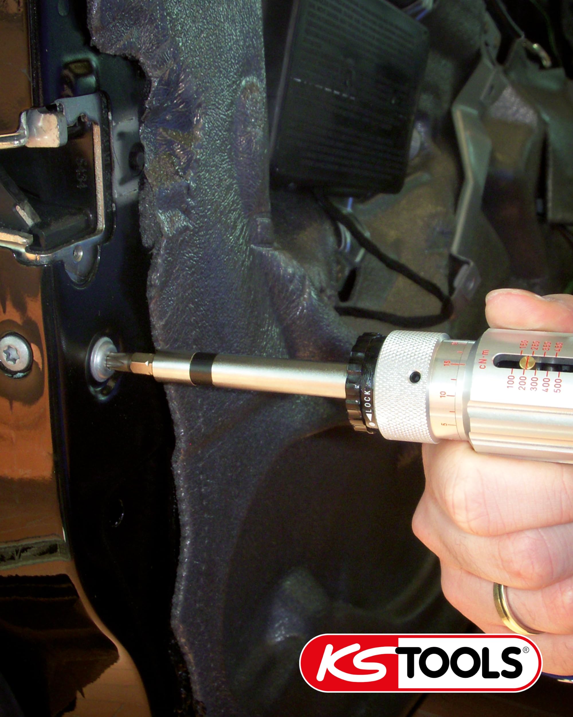 KS Tools ESD Drehmoment Schraubendreher 1/4" mit Mikrometerskala 516.3225 I 20-120 cNm I Gewindeschutz durch das richtige Drehmoment I Präzisions Schraubenzieher