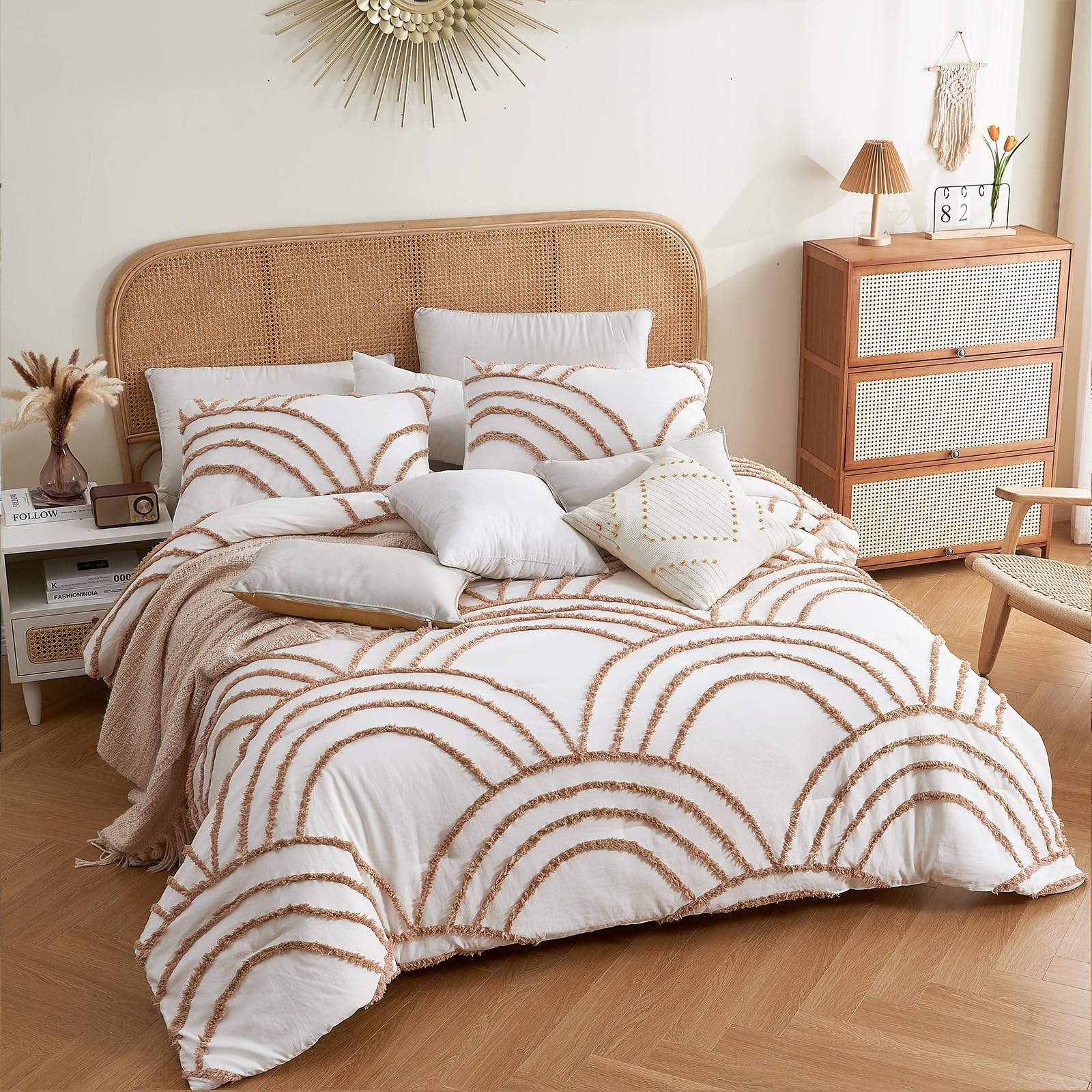 ENJOHOS Rainbow Tufted Comforter Set