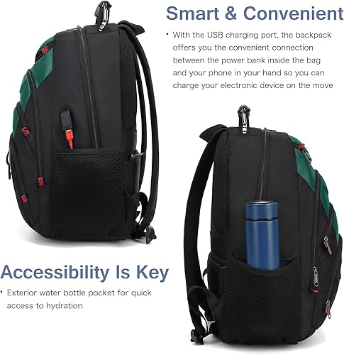 Miniatura 5 de Mochila para laptop para hombre, elegante mochila universitaria para laptop de 15.6 pulgadas, color negro, Azul LagoNegro, Elegante