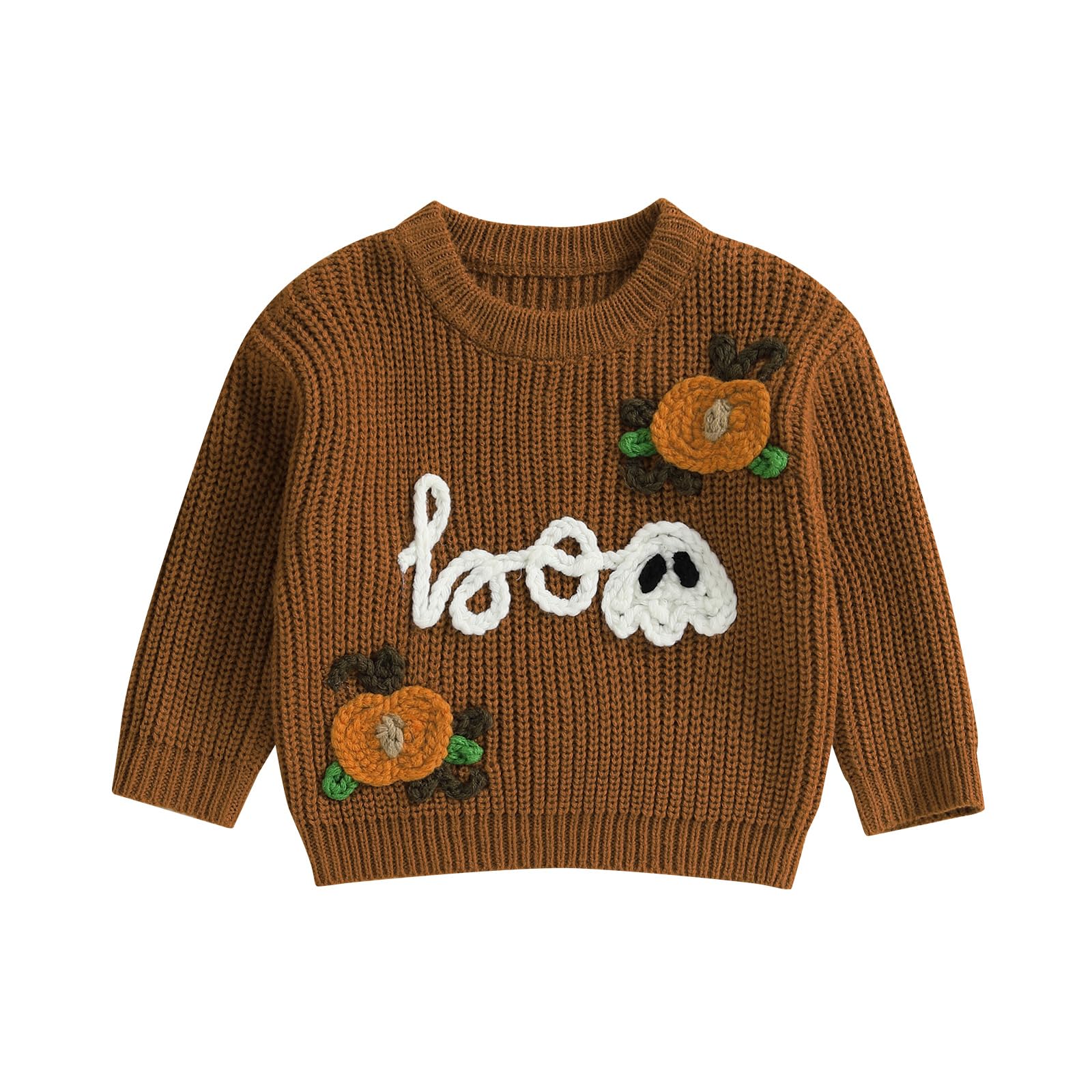 LSFYSZD Toddler Baby Girls Boys Halloween Pumpkin Sweaters Long Sleeve Crew Neck Winter Warm Knitwear Pullover Jumpers Top — view 90