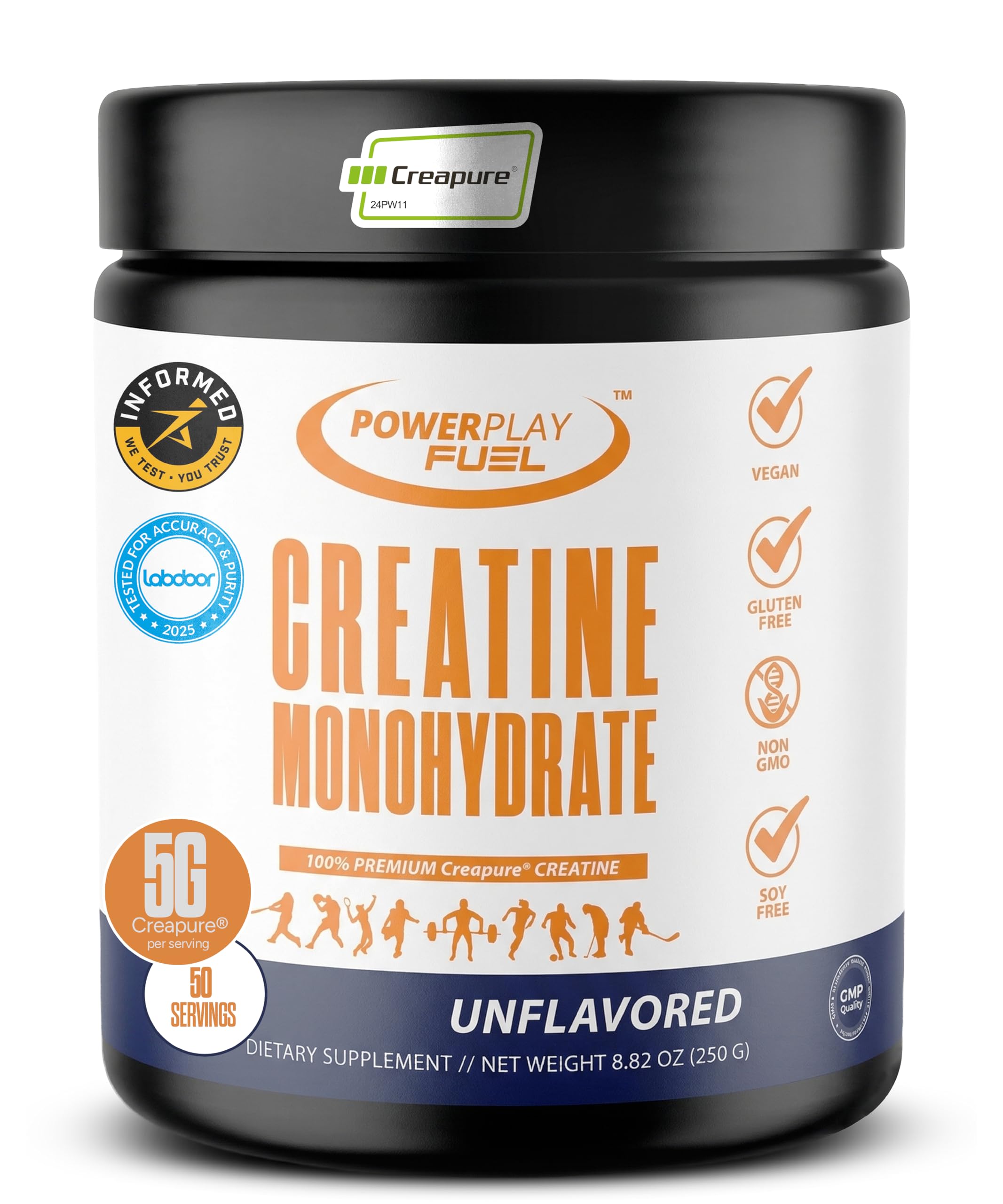 POWER PLAY FUEL Creatina Monohidratada Micronizada em Pó Sem Sabor 250 g
