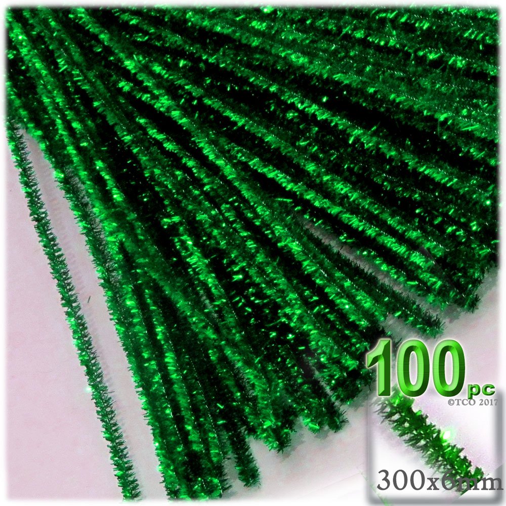 The Crafts Outlet Chenille Sparkly Stems, Pipe Cleaner, 12-in (30-cm), 100-pc, Clear