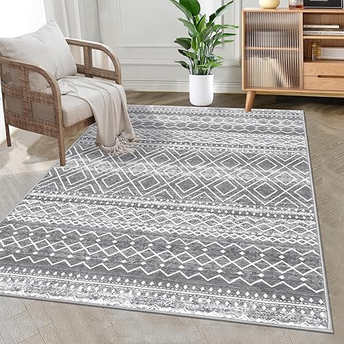 HEBE Alfombra bohemia de 3 x 5 pies, antideslizante, para sala de estar, lavable, alfombra suave para entrada, comedor, alfombra vintage para disponible en Yaxa Peru