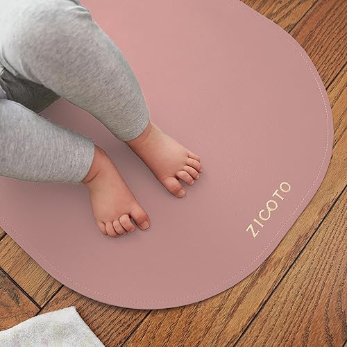 Miniatura 23 de Hermoso cambiador de pañales portátil para bebé, lavable y fácil de limpiar, la almohadilla de cuero vegano impermeable perfecta para viajar Beige