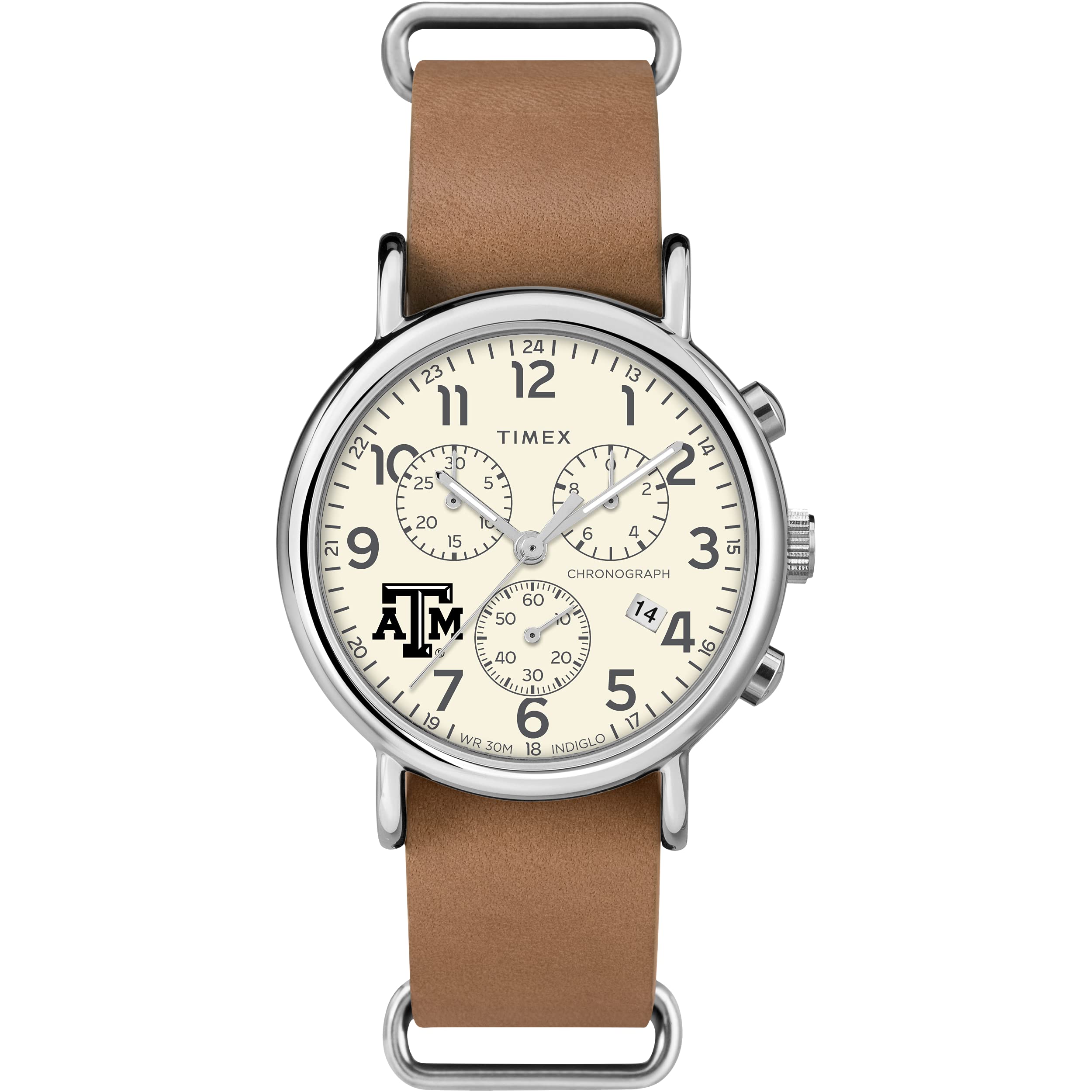 Timex Tribute Men's Collegiate Weekender Chrono 40mm Quartz Leather Strap