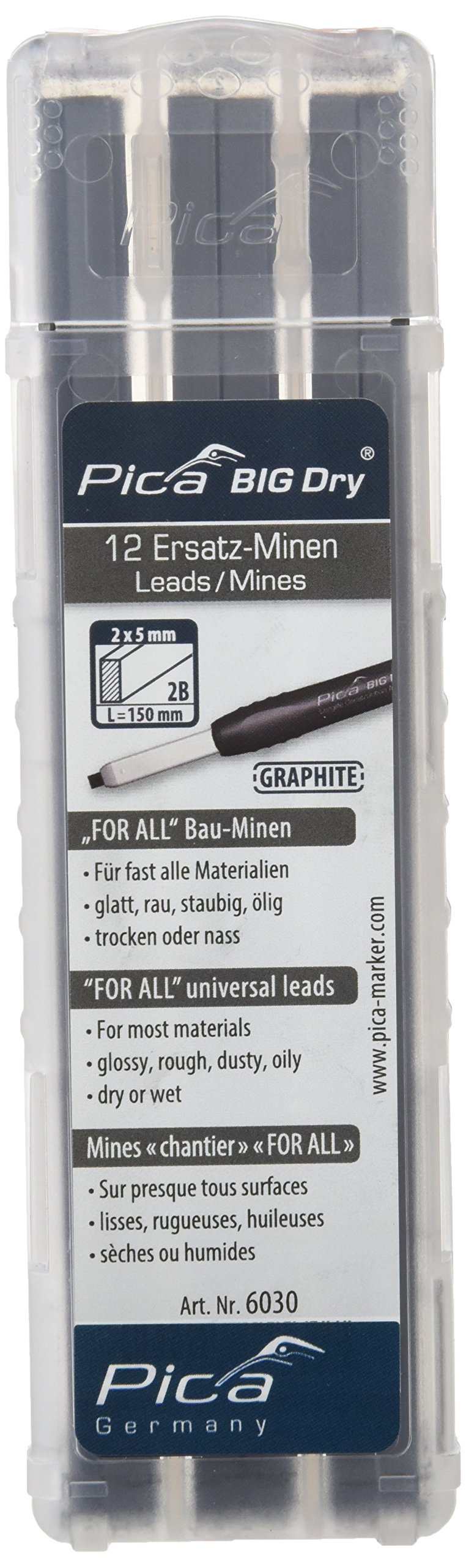 Pica for All Big Dry - Pack of 12 Universal Graphite Leads - Picture 2 of 2