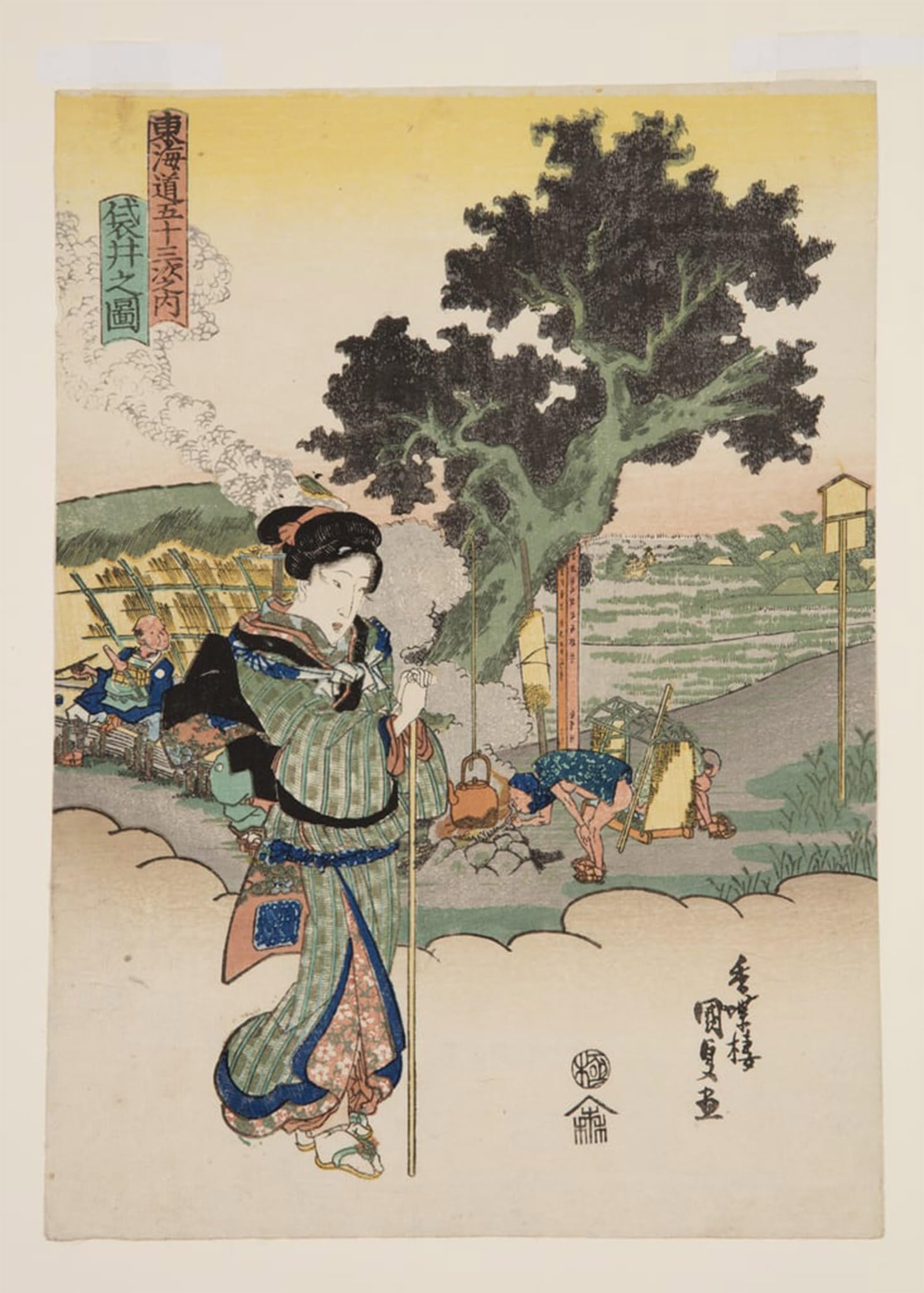 POSTERIIk Famous Modern Artwork Art Mural View of Fukuroi by Utagawa Kunisada Oil Paintings Pictures for Home Decor 60x90cm