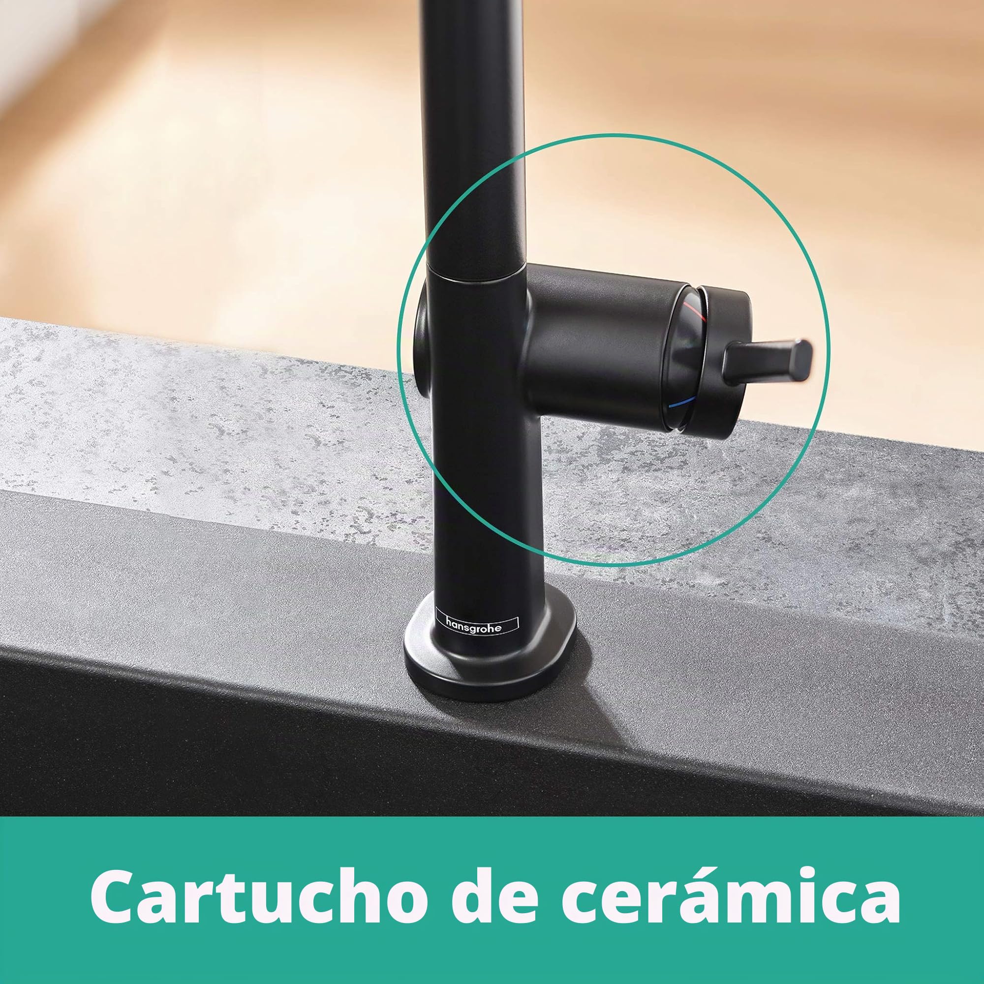hansgrohe Talis M54 - grifo de cocina con ducha extraíble, 2 tipos de chorro, altura del caño 210 mm, grifo cocina fregadero con caño giratorio, negro mate, 72800670