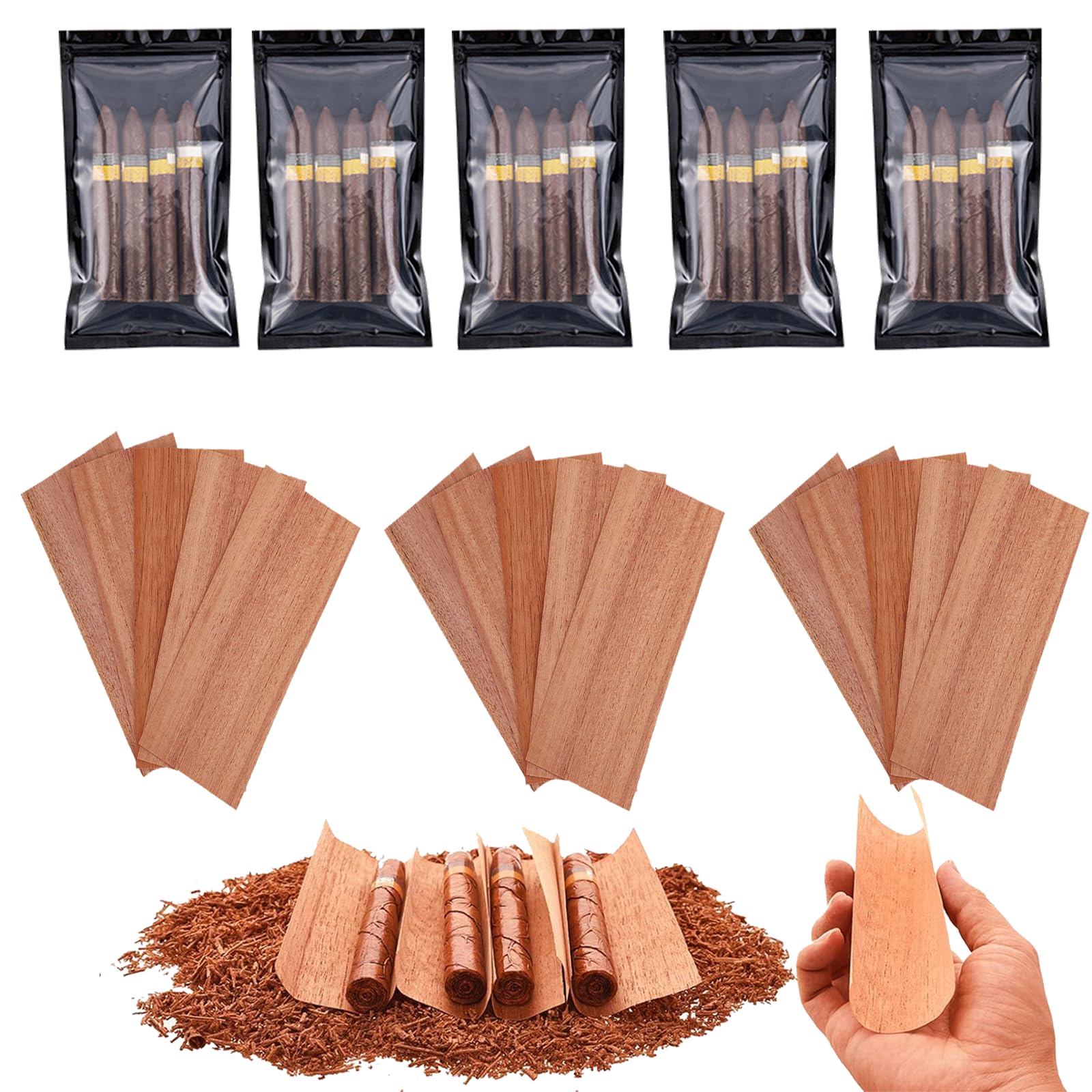 15 spanische Zedernholzplatten + 5 Zigarren-Humidorbeutel