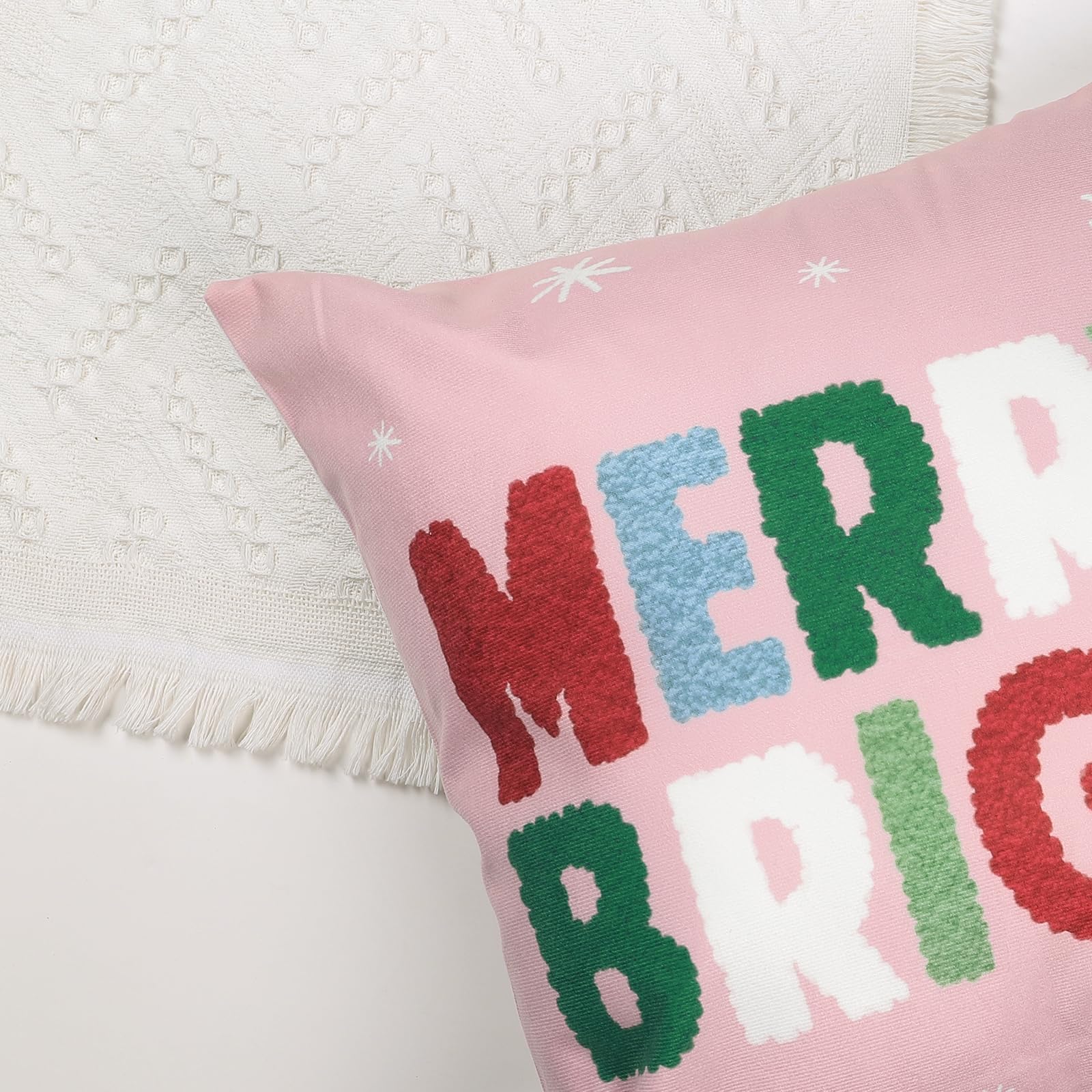Bonhause Merry Christmas Cushion Covers 45 x 45 cm Merry Bright