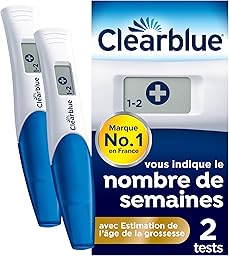 Clearblue Test De Grossesse Digital Avec Estimation De l’Âge De La Grossesse, Le Seul Test Qui Vous Indique Le Nombre De Semaines, 2 Tests Digitaux