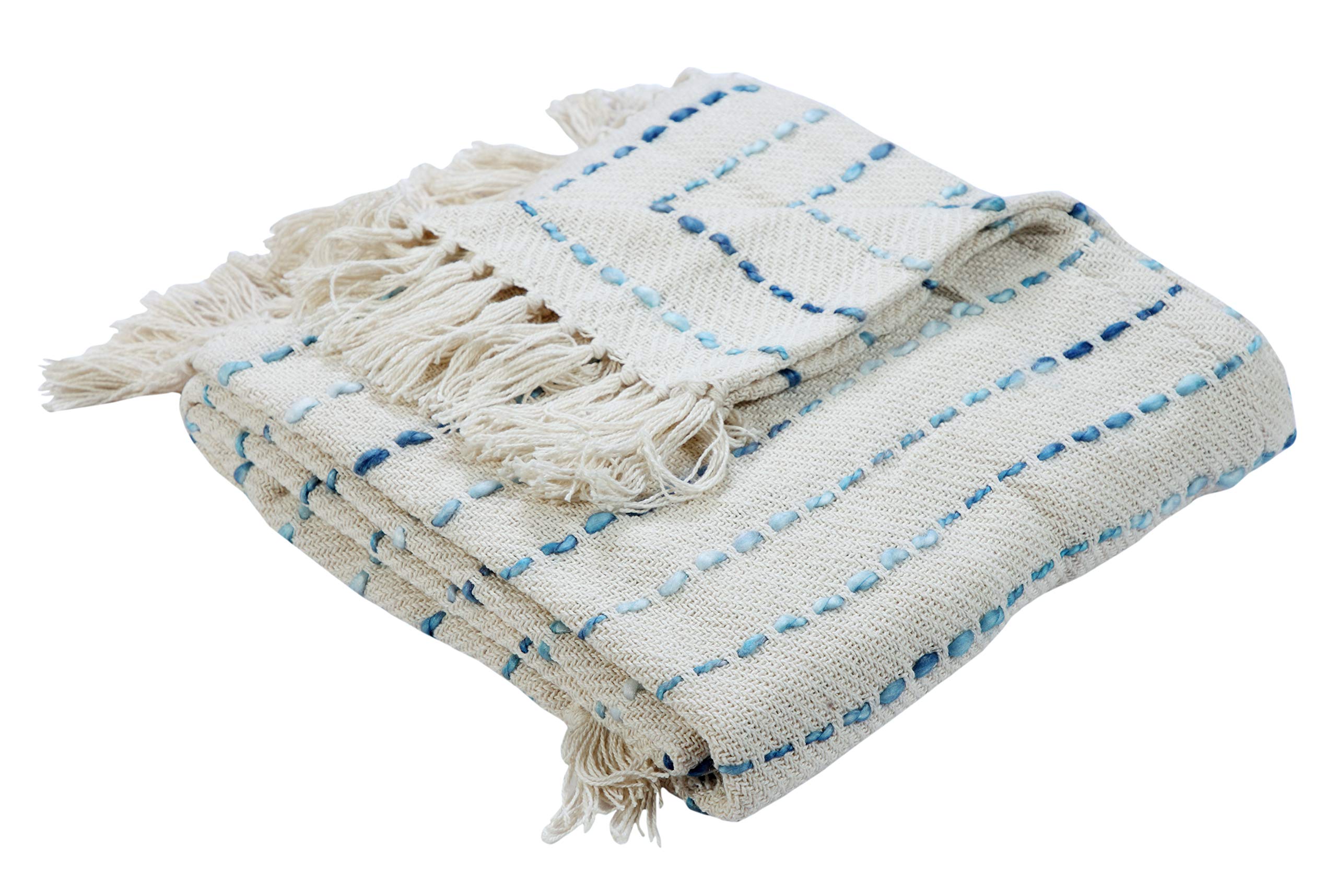 LR Resources Interwoven Oceanic Throw Blanket 50" x 60"