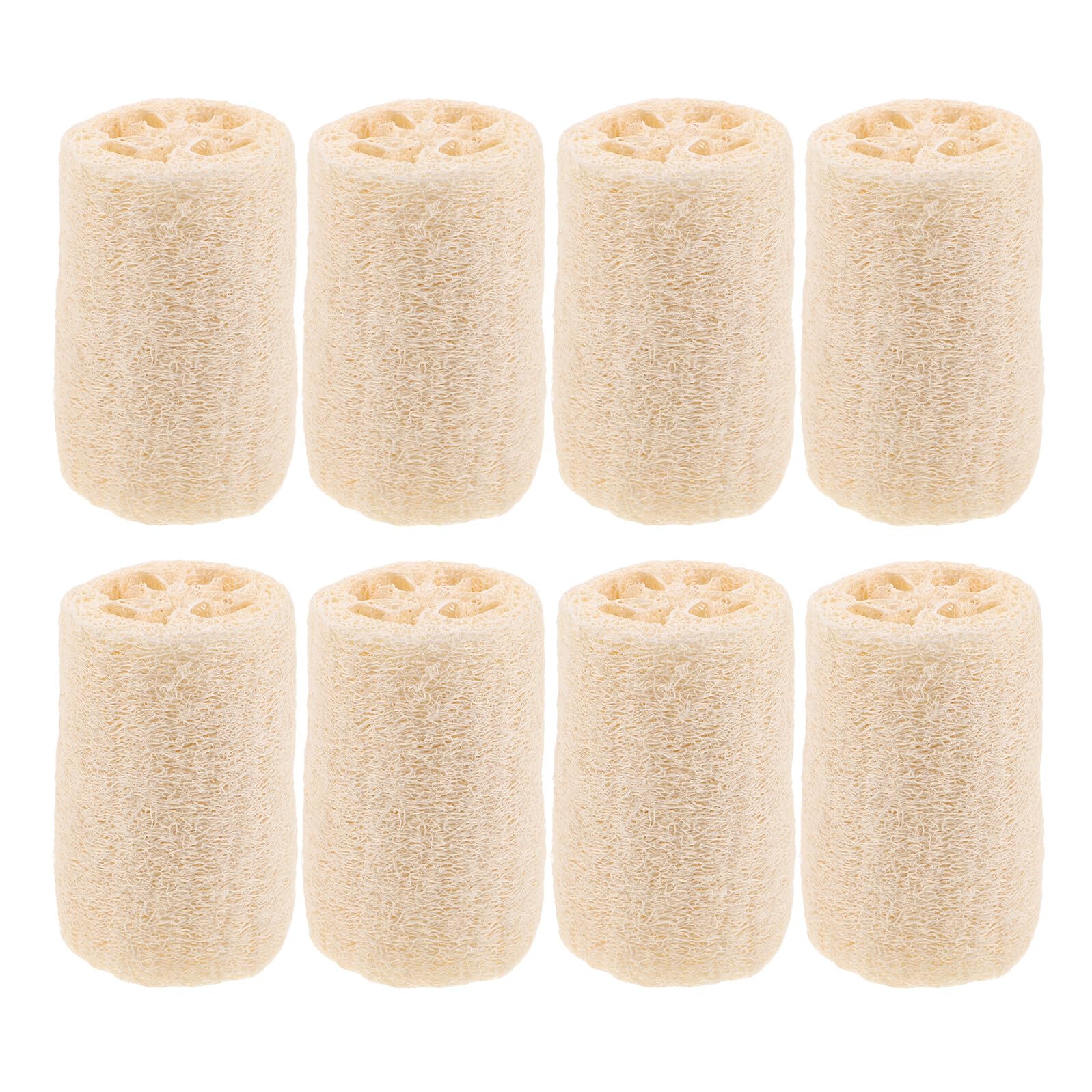 OUNONA 8 piezas Esponja Natural de Lufa Exfoliante y Masajeadora para Ducha y Limpieza de Cocina Rápida Secado y Duradera Multiuso para Cuerpo y Utensilios