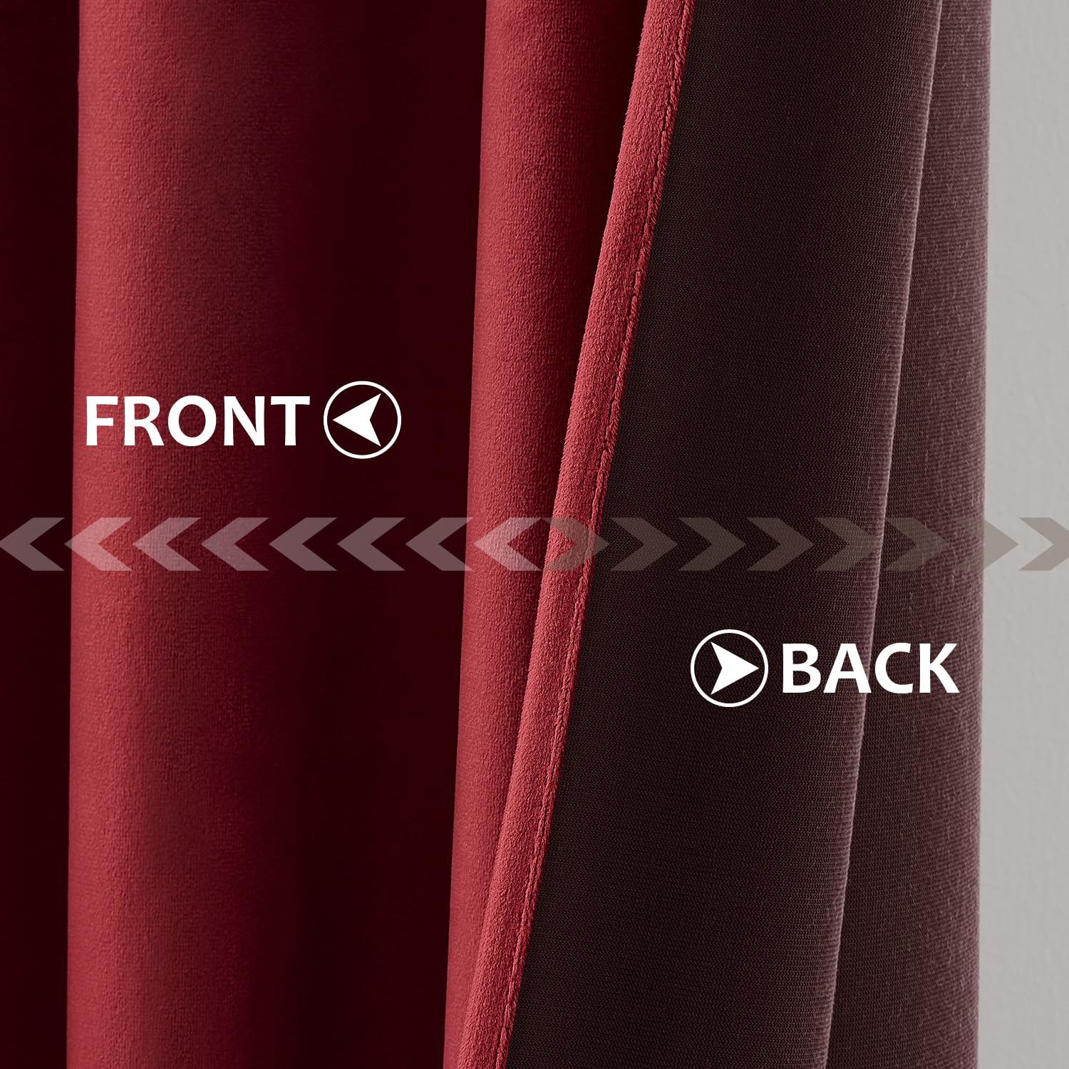 Woaboy Tenda in Velluto con Nastro Arricciato 140x280 cm Rosso Vino | Tende in Velluto Oscuranti Set da 2, Belle, Spesse e Pesanti Soggiorno Camera da Letto Oscuramento Tenda Termica