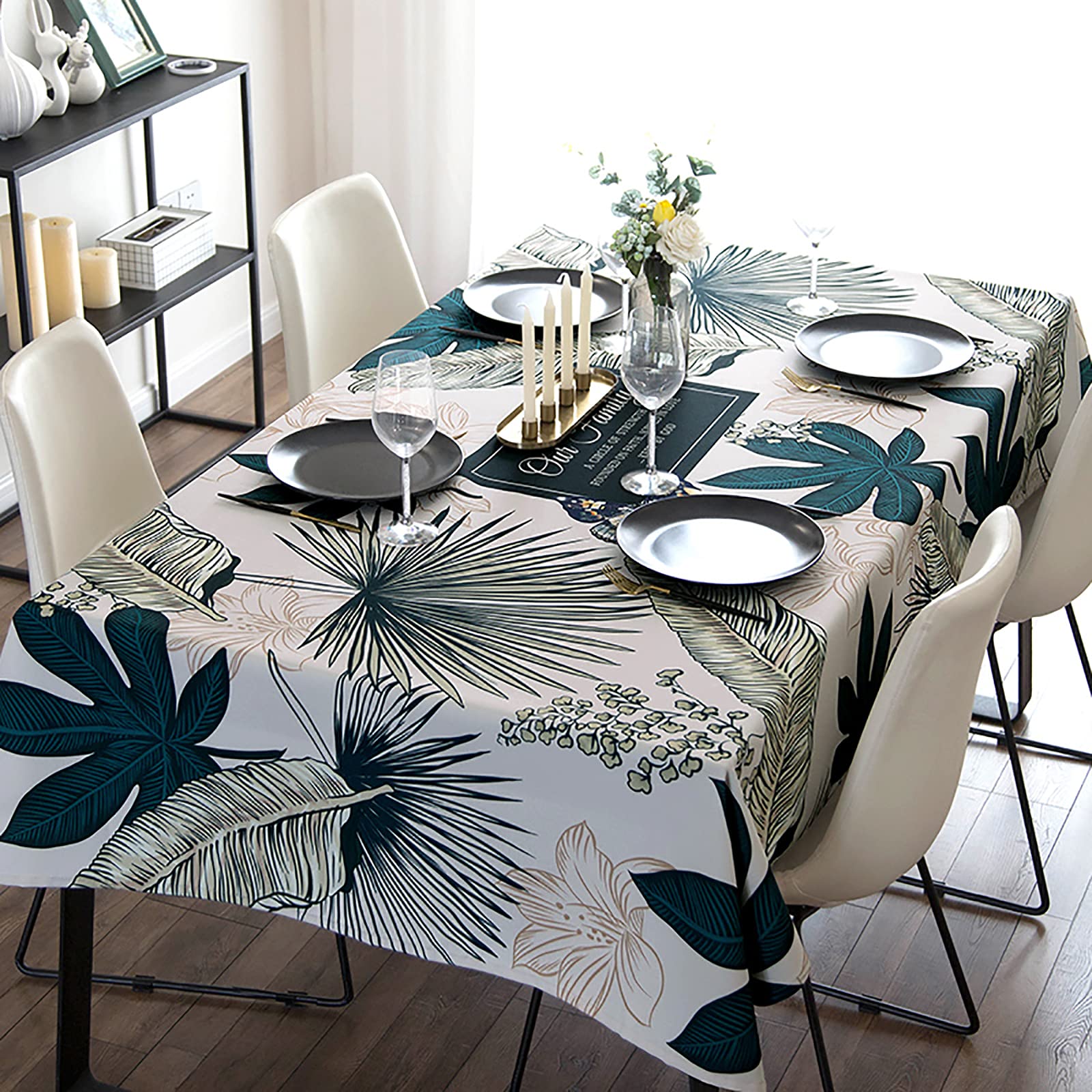 Nappe imperméable rectangulaire en tissu lavable pour table de fête